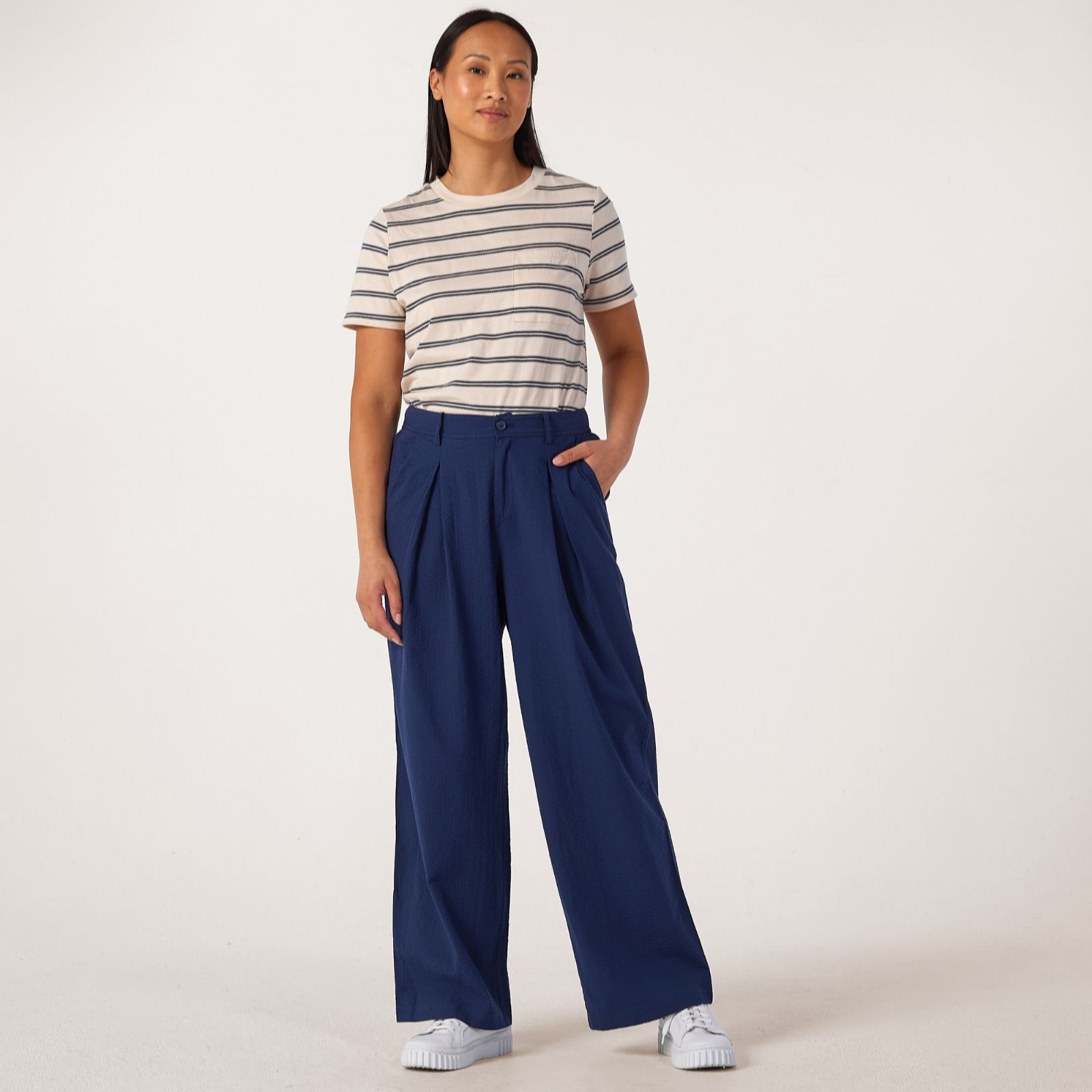 Denim & Co. Seersucker Trousers Standard
