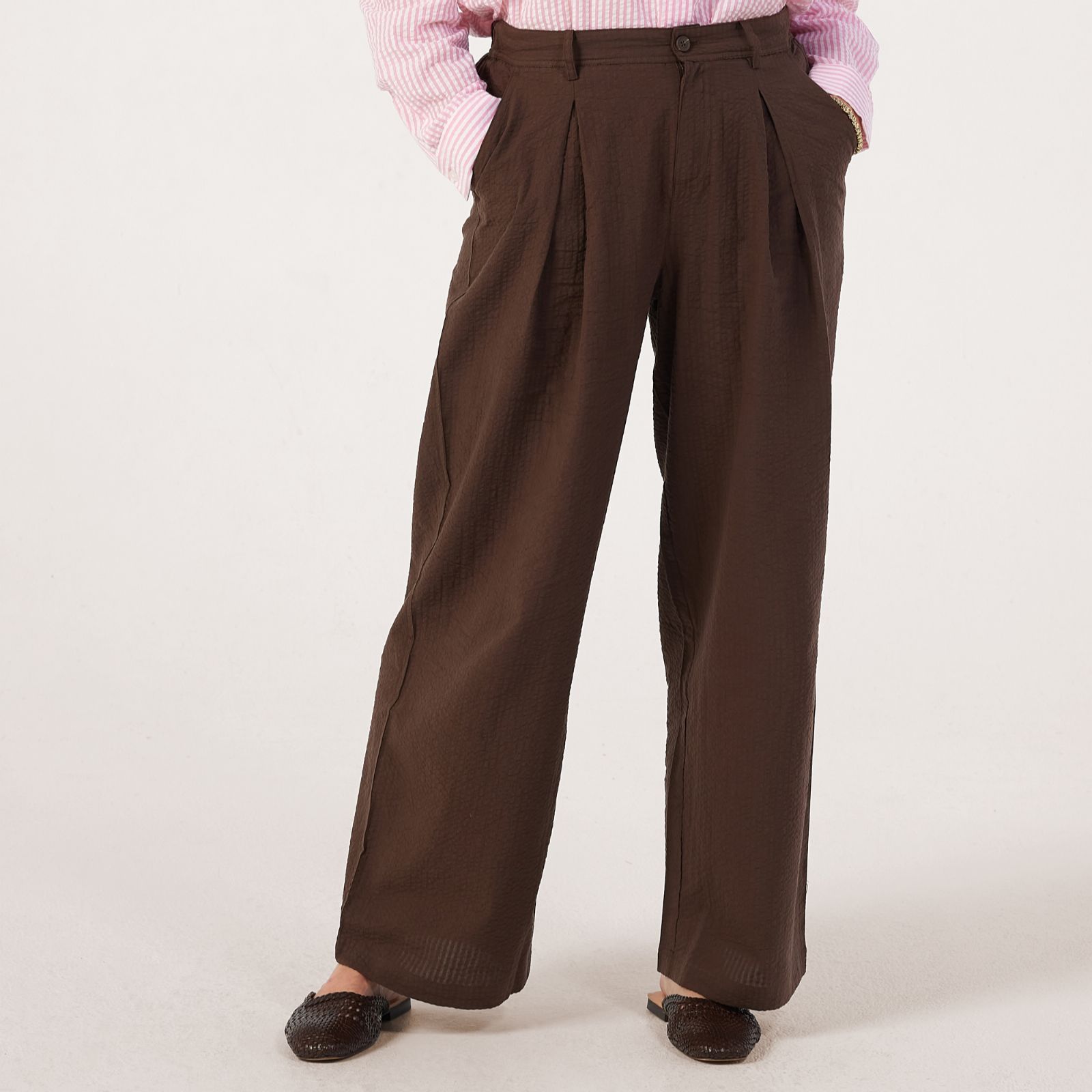 Denim & Co. Seersucker Trousers Standard