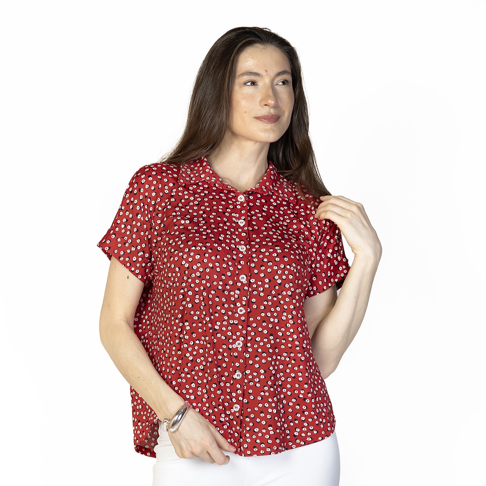 Kim & Co Printed Brazil Jersey Short Dolman Sleeve Shirt