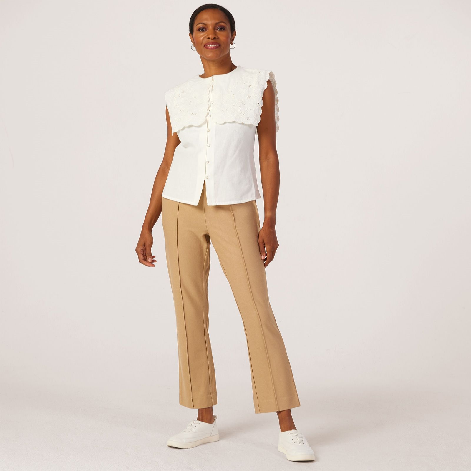 MarlaWynne Essential Knit Crepe Cropped Trousers