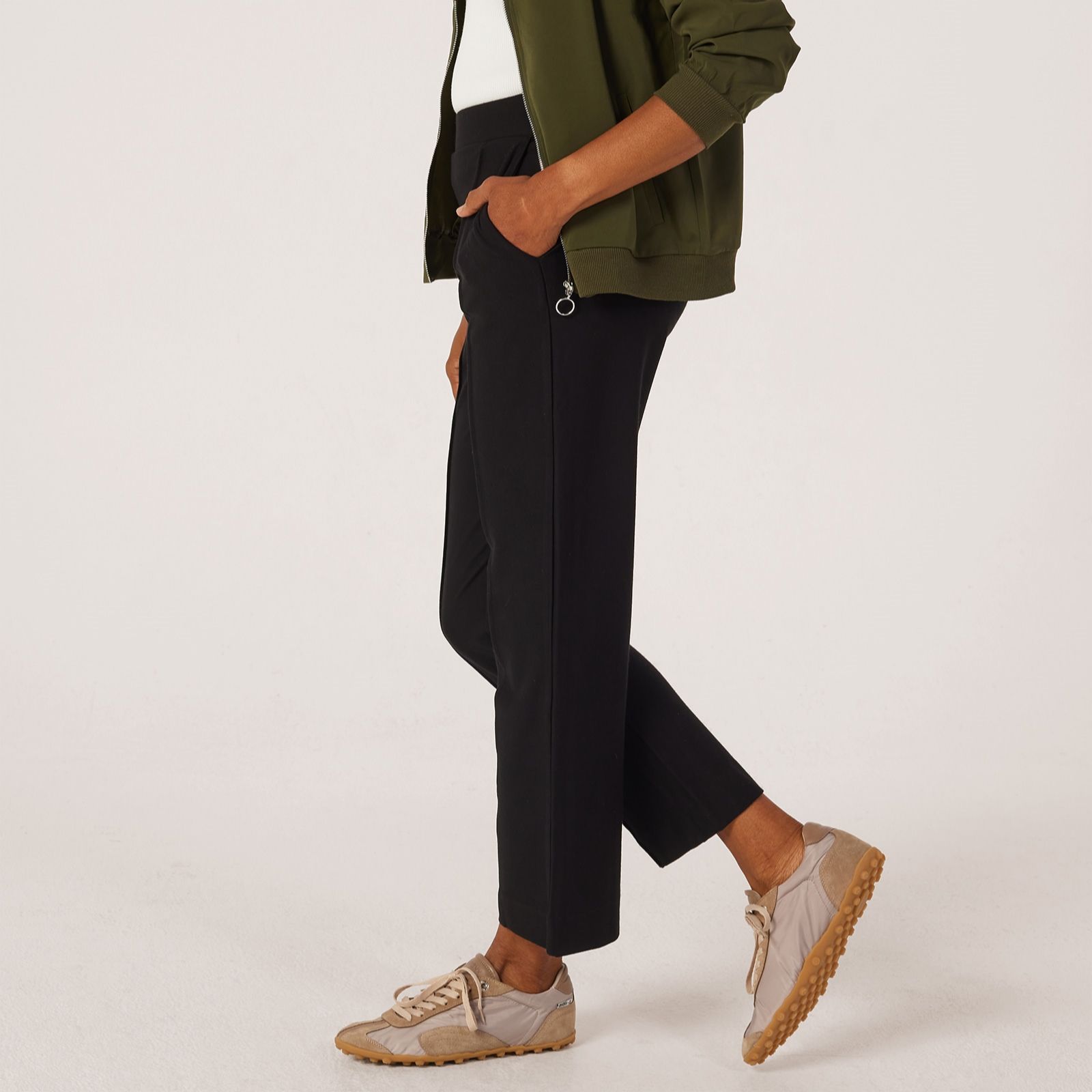 MarlaWynne Essential Knit Crepe Cropped Trousers