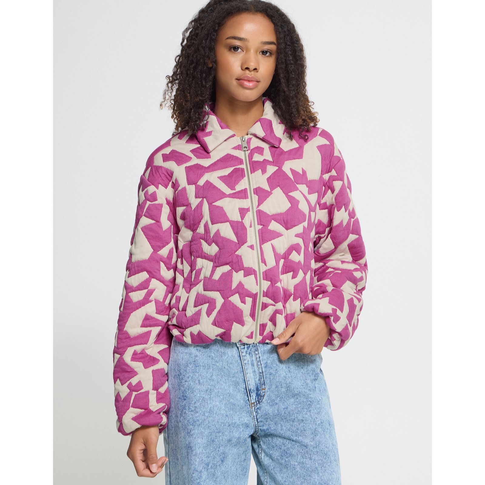 ICHI Kate Quilted Abstract Jacket