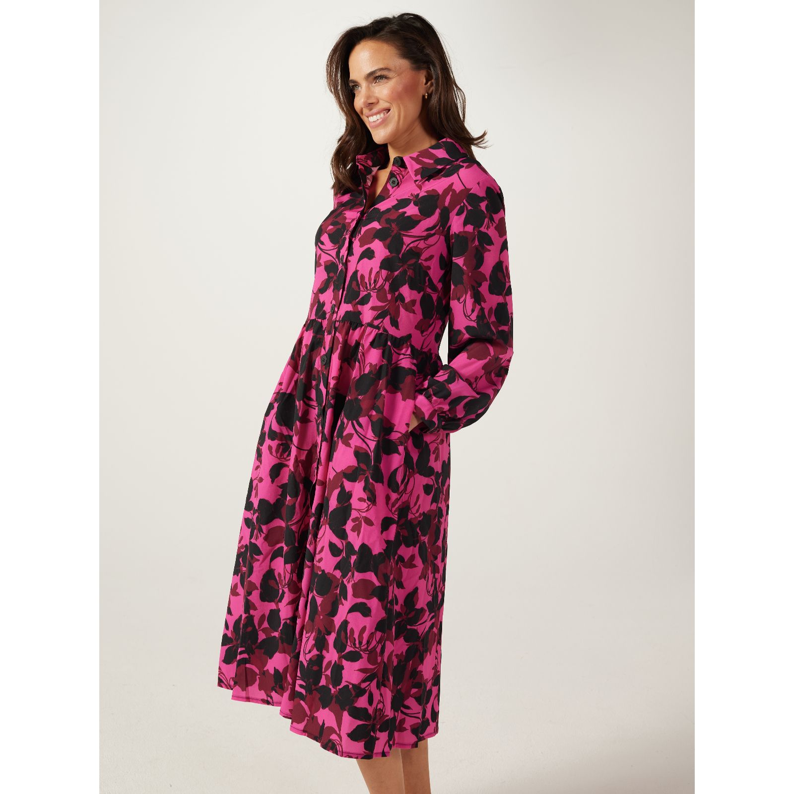 Helene Berman Floral Shirt Dress - QVC UK