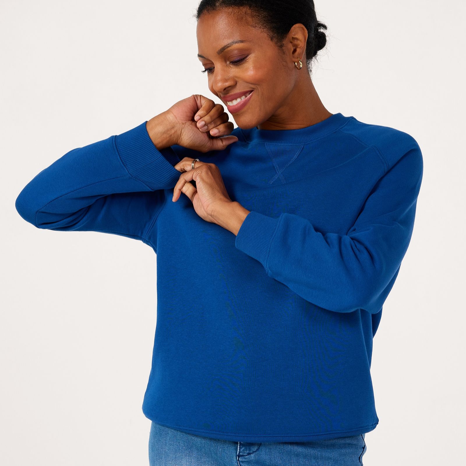 Denim & Co. Essentials Fleece Sweatshirt
