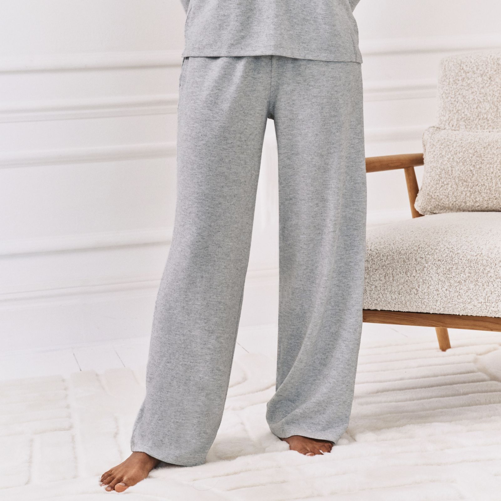 Chelsea Peers Waist Tie Ribbed Snit Lounge Pants