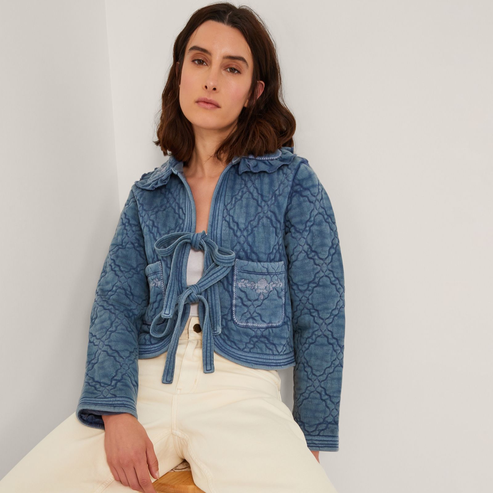 Monsoon Quinn Quilt Embroidered Jacket