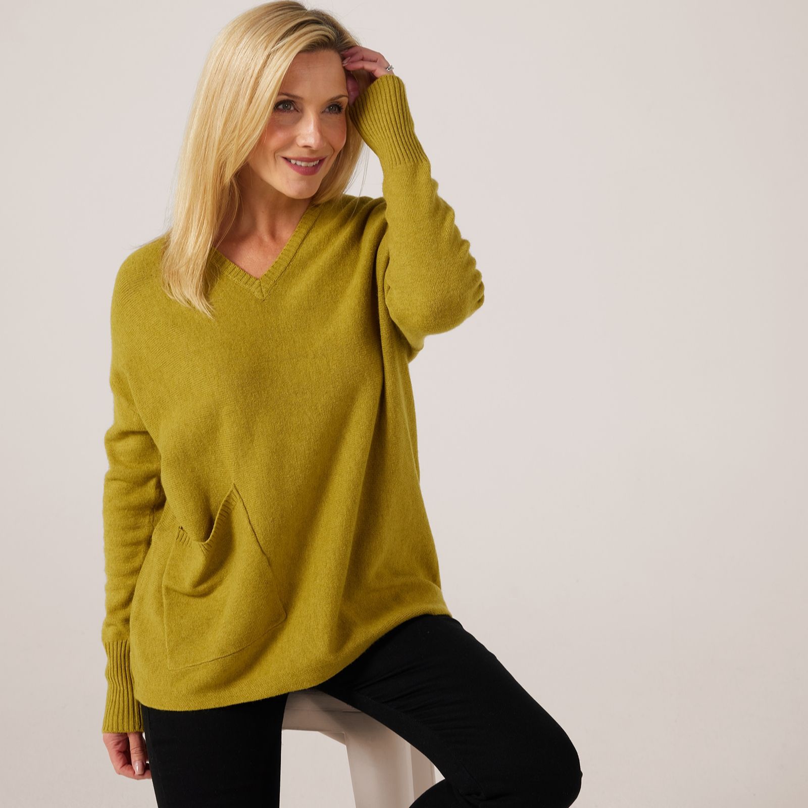 MarlaWynne Layers V-Neck Boxy Jumper with Pocket