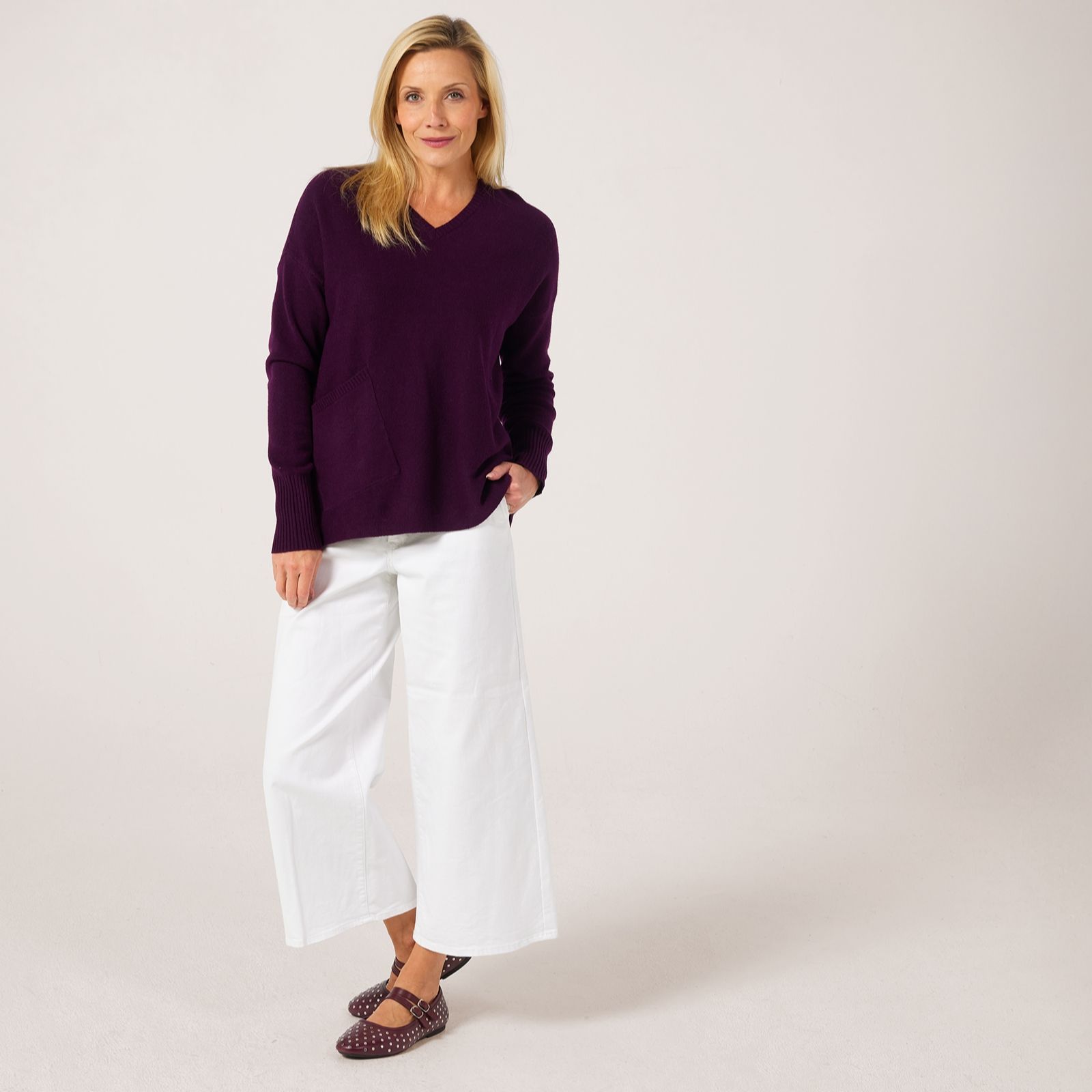 MarlaWynne Layers V-Neck Boxy Jumper with Pocket