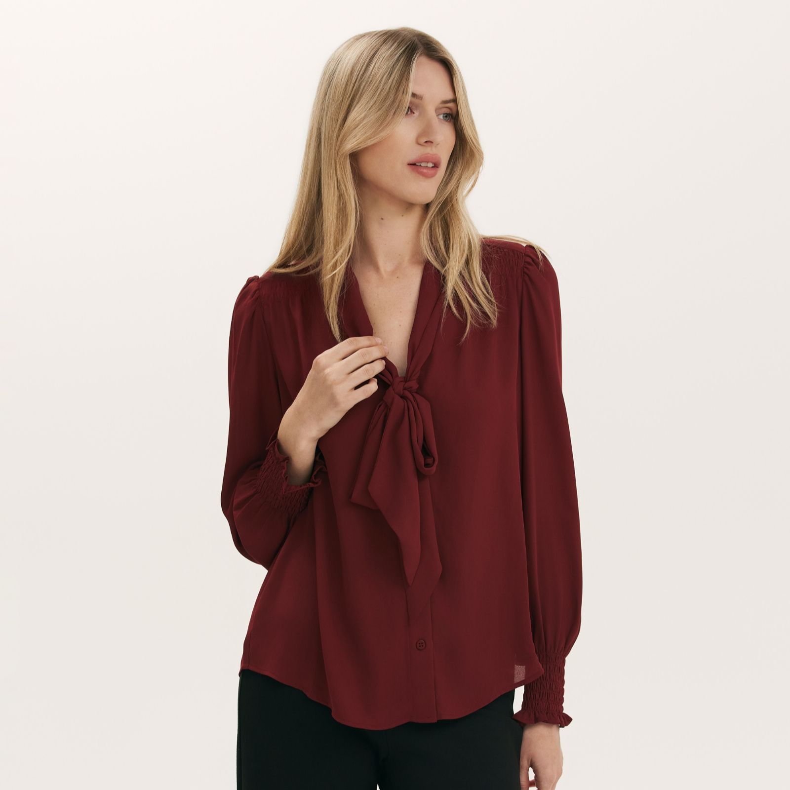 Finery London Mavis Pussy Bow Blouse