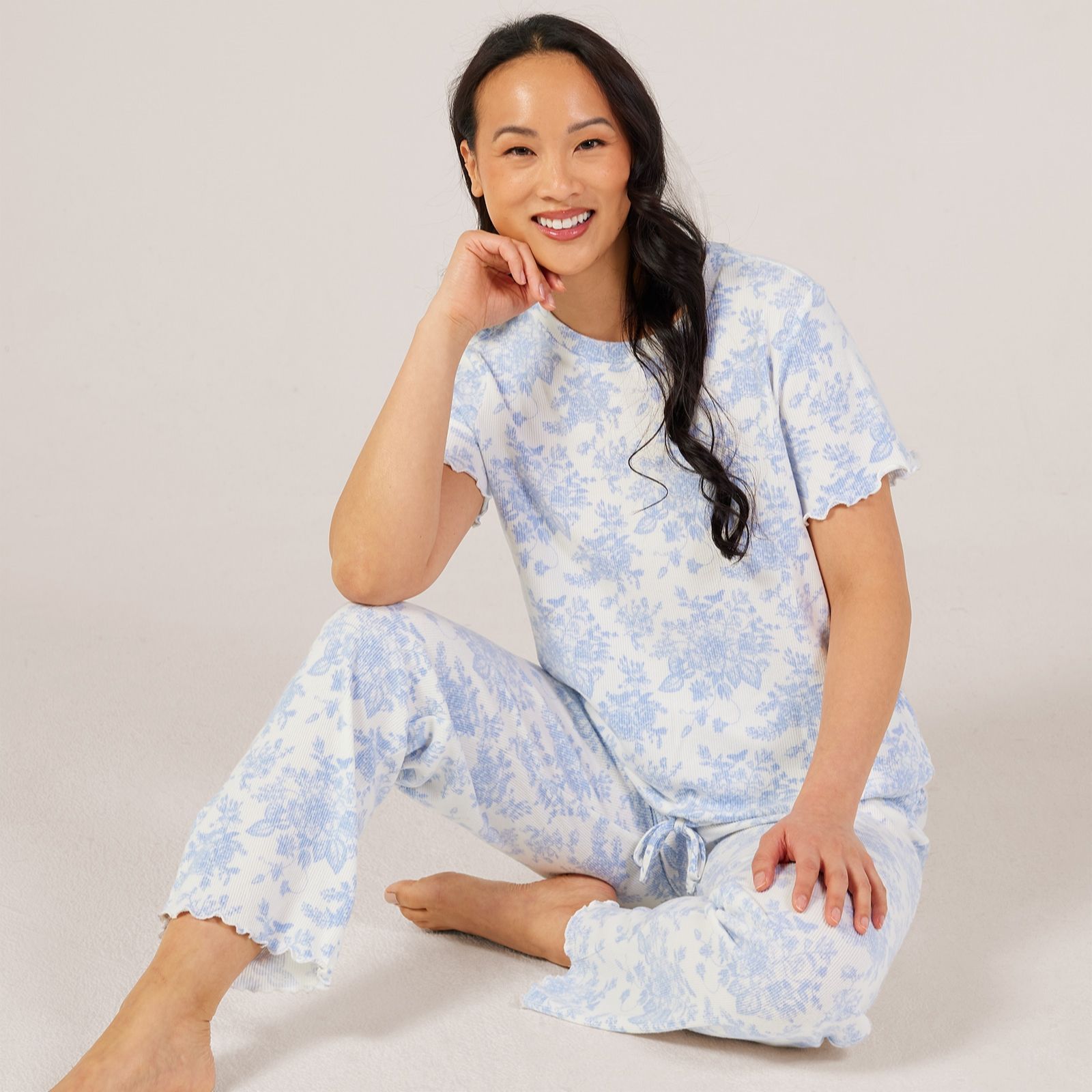 Cozee Home Lettuce Edge Soft Waffle PJ Set