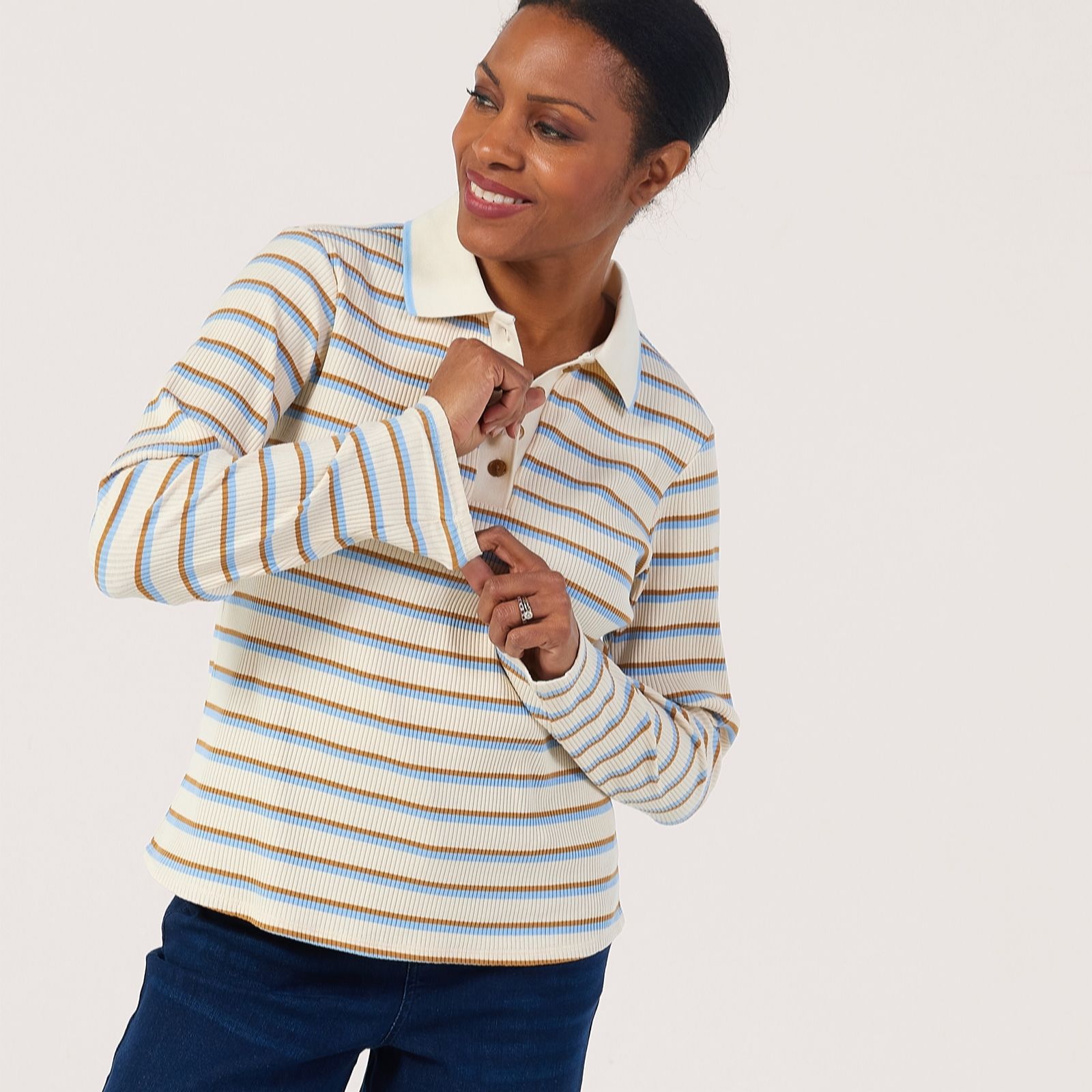  Ben de Lisi Striped Rugby Top - 425845