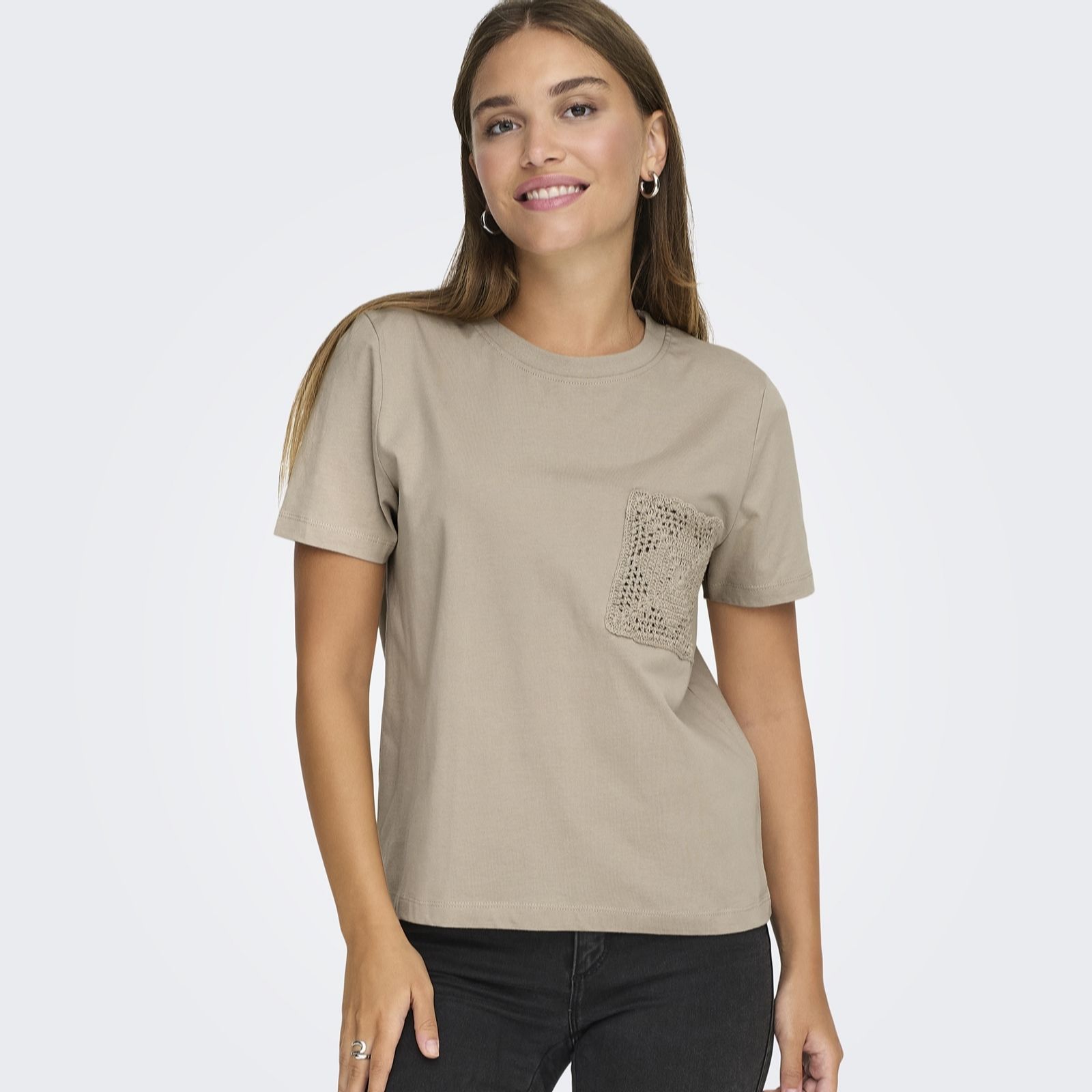 JDY Selma Crotchet Pocket T-Shirt