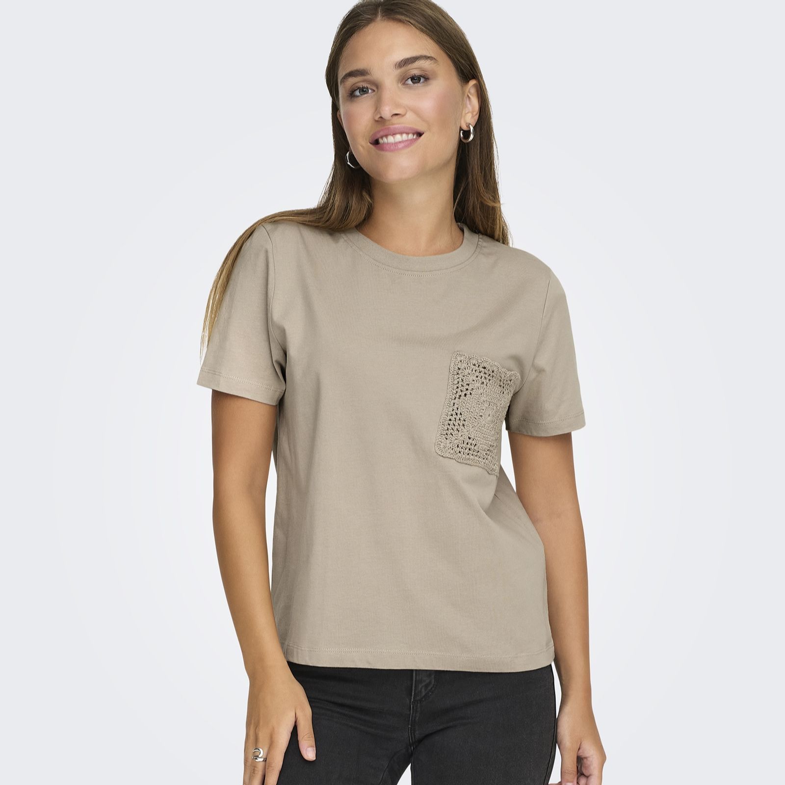 JDY Selma Crotchet Pocket T-Shirt