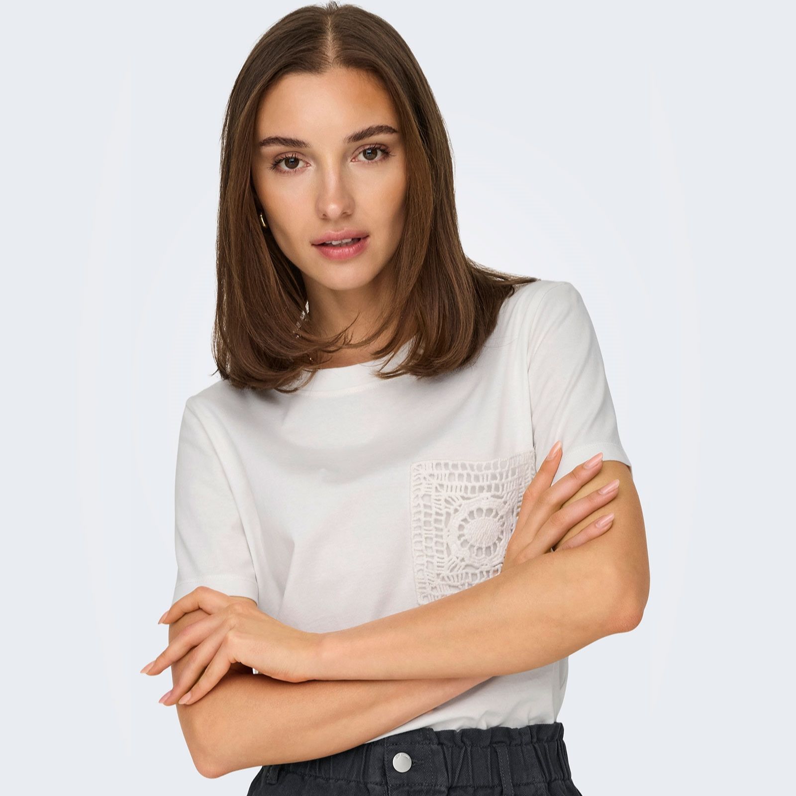 JDY Selma Crotchet Pocket T-Shirt