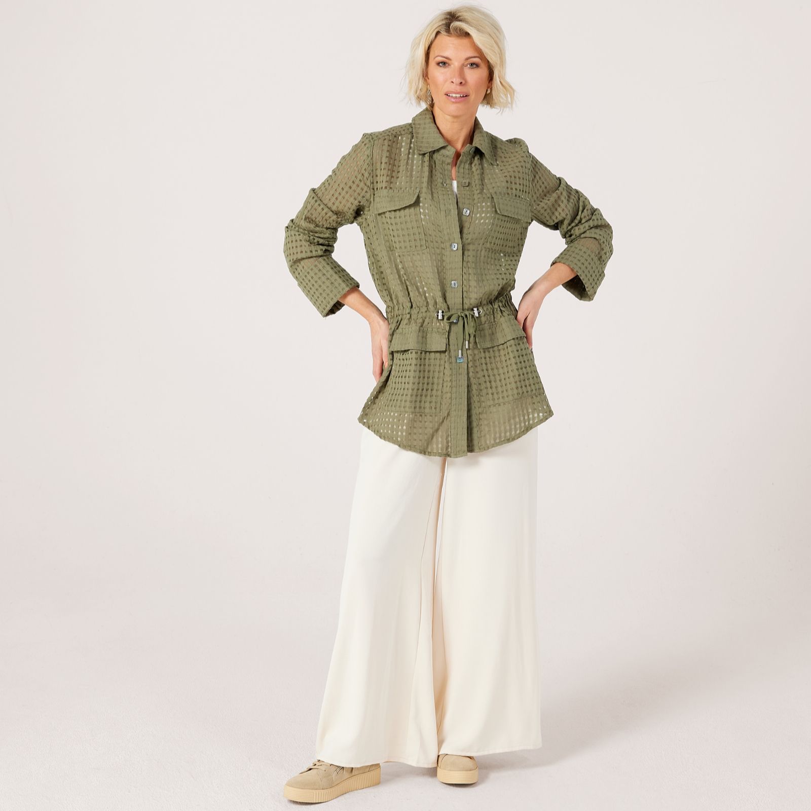 MarlaWynne Collection Utility Jacket With Drawstring