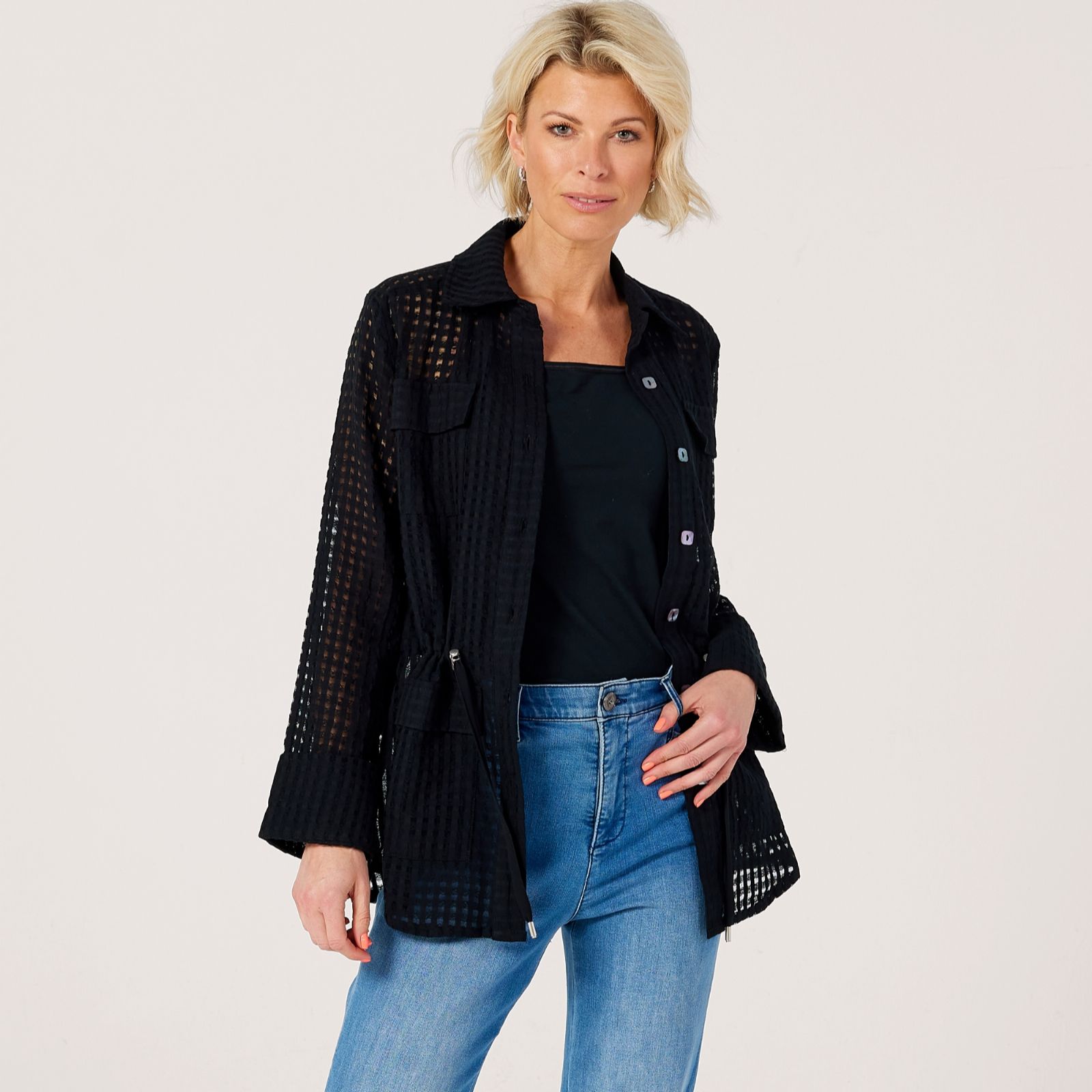 MarlaWynne Collection Utility Jacket With Drawstring