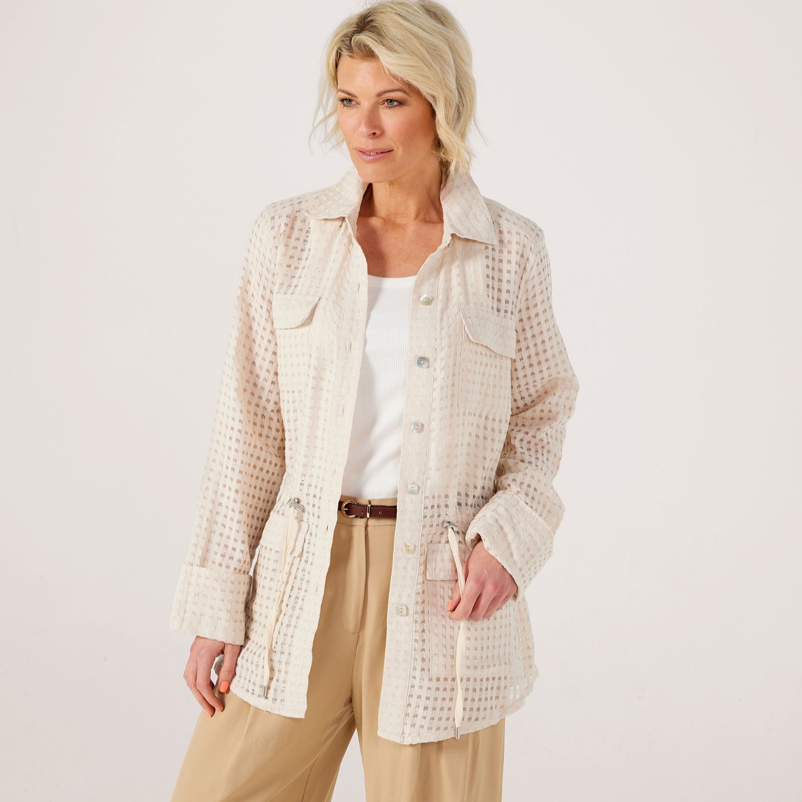 MarlaWynne Collection Utility Jacket With Drawstring
