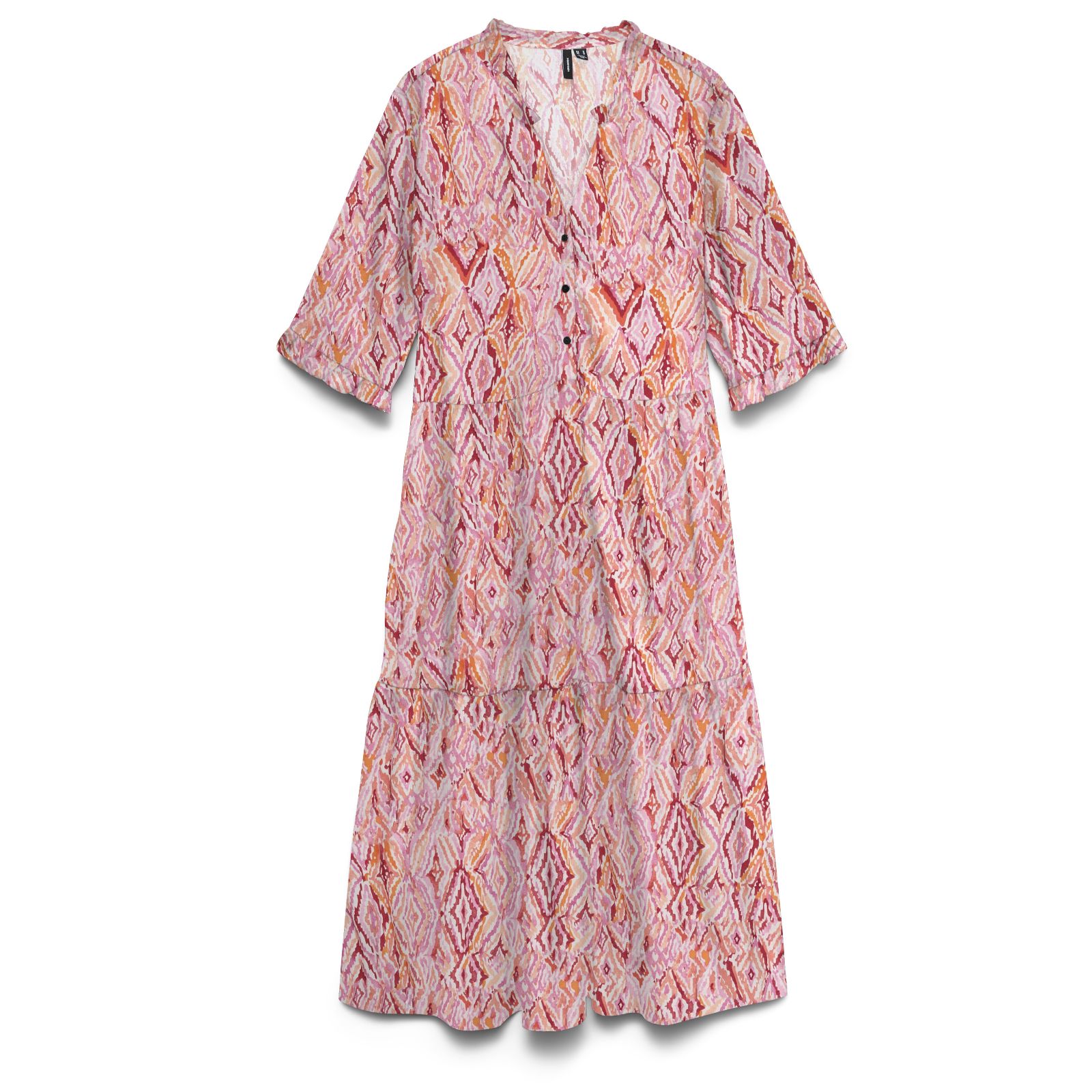 Vero Moda Easy Frill Neck Tiered Midi Dress