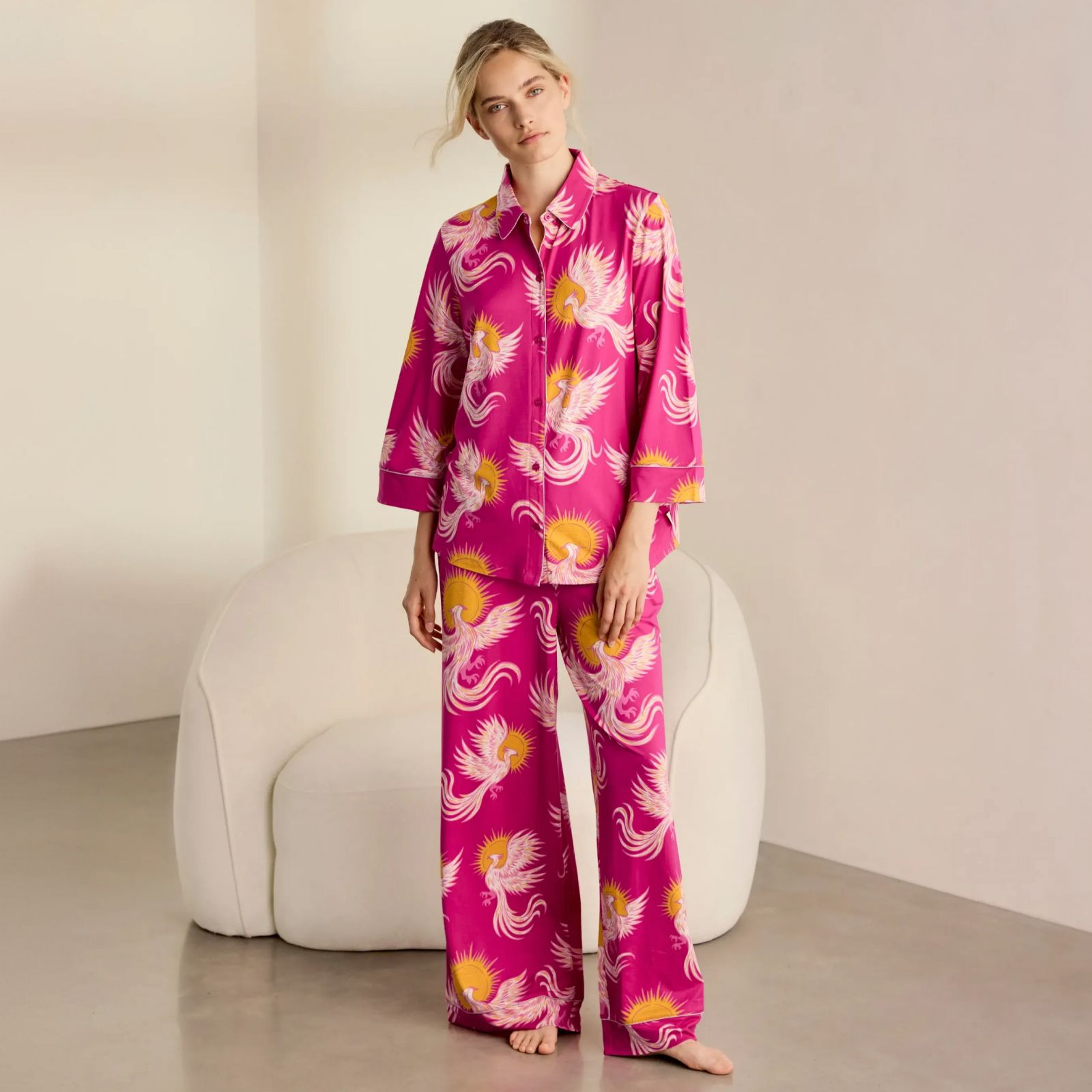 Chelsea Peers Angel Slv Button PJ Set