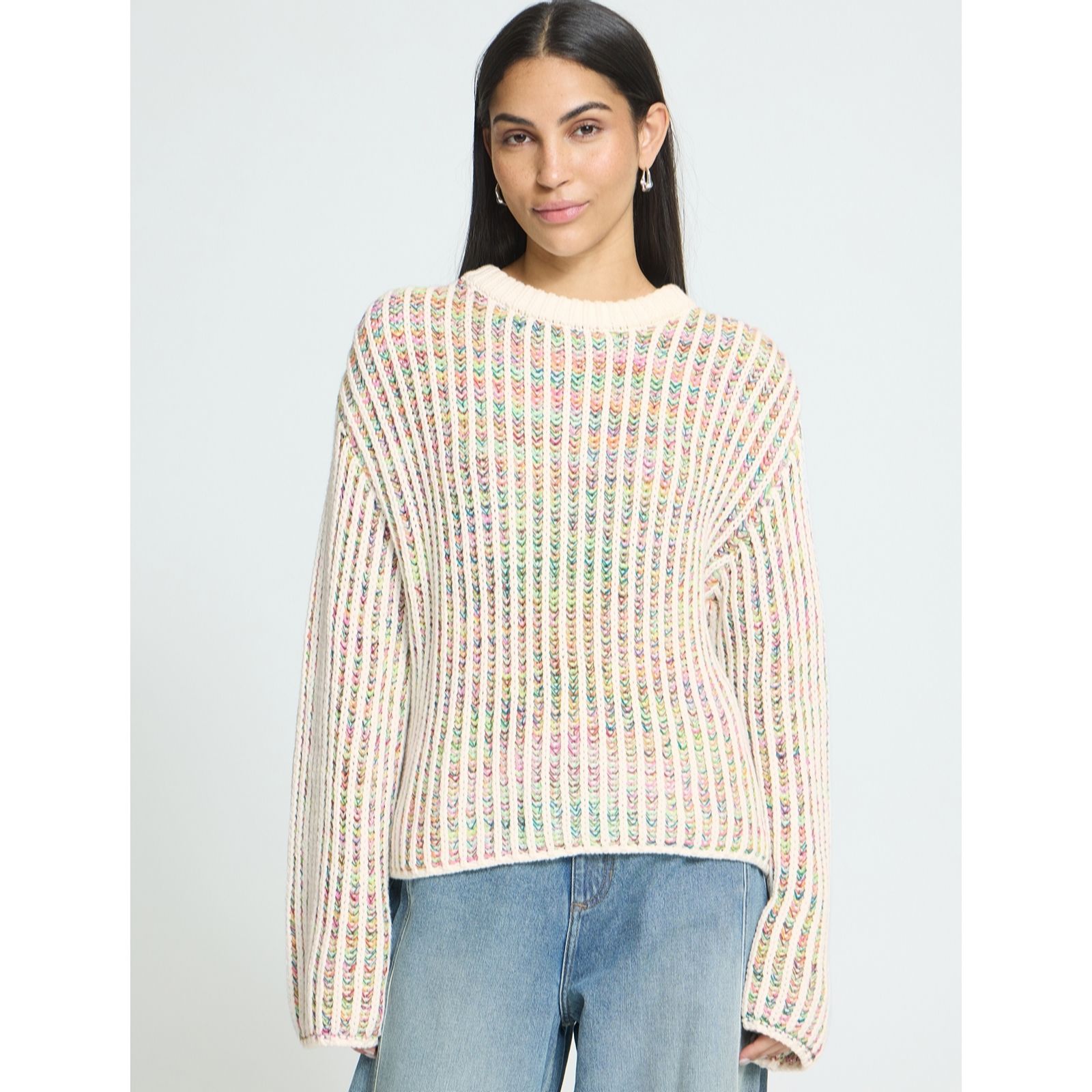 ICHI Anila Long Sleeve Ribbed Knitted Jumper