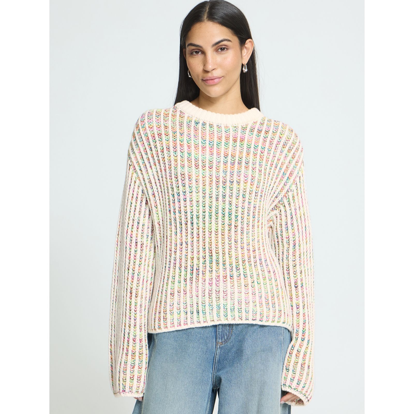 ICHI Anila Long Sleeve Ribbed Knitted Jumper
