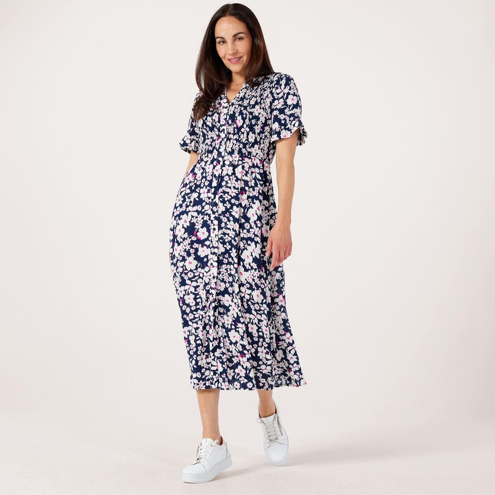 Dannii Minogue Shirred Bust Print Dress Standard