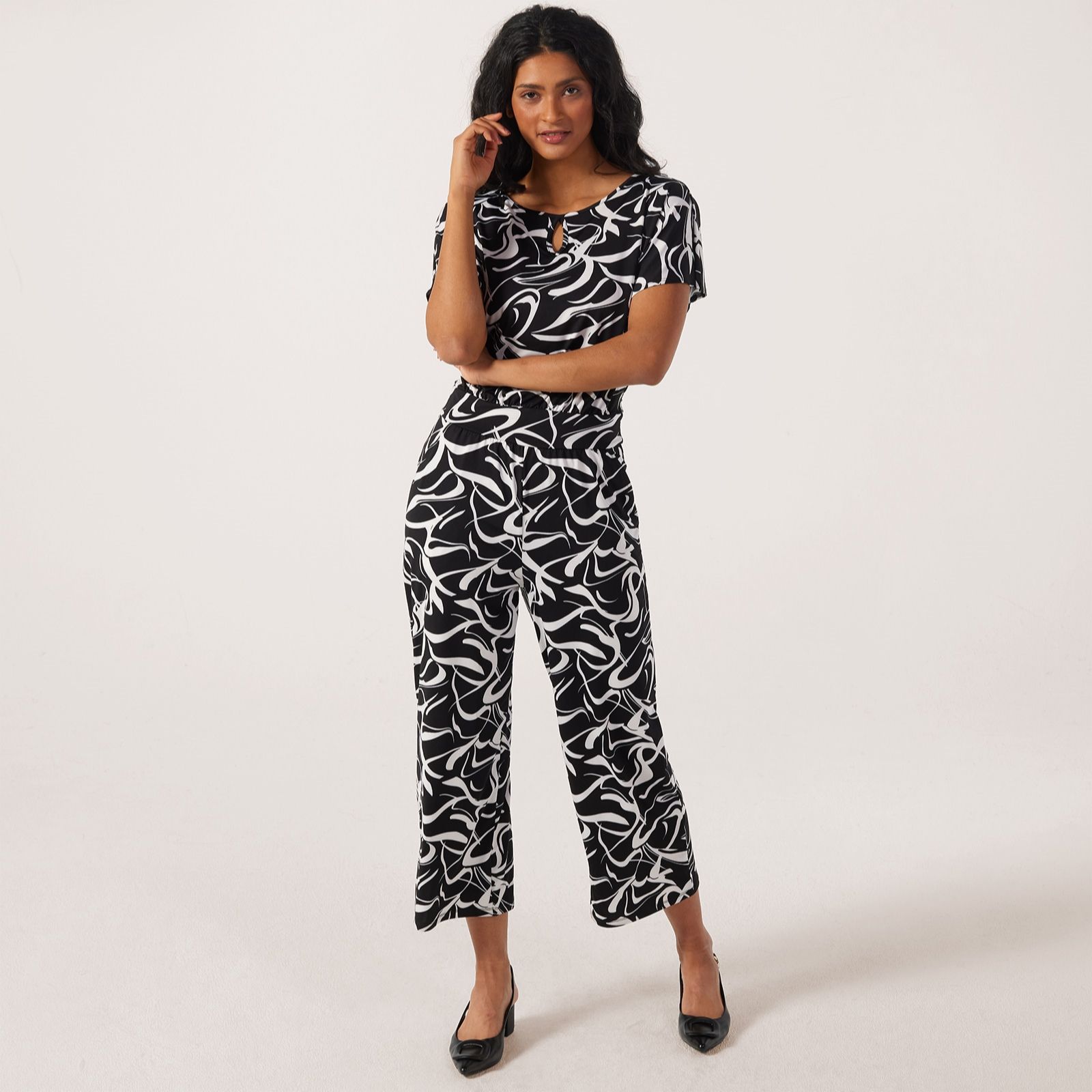 Kim & Co Printed Brazil Jersey Ankle Length Standard Jumpsuit