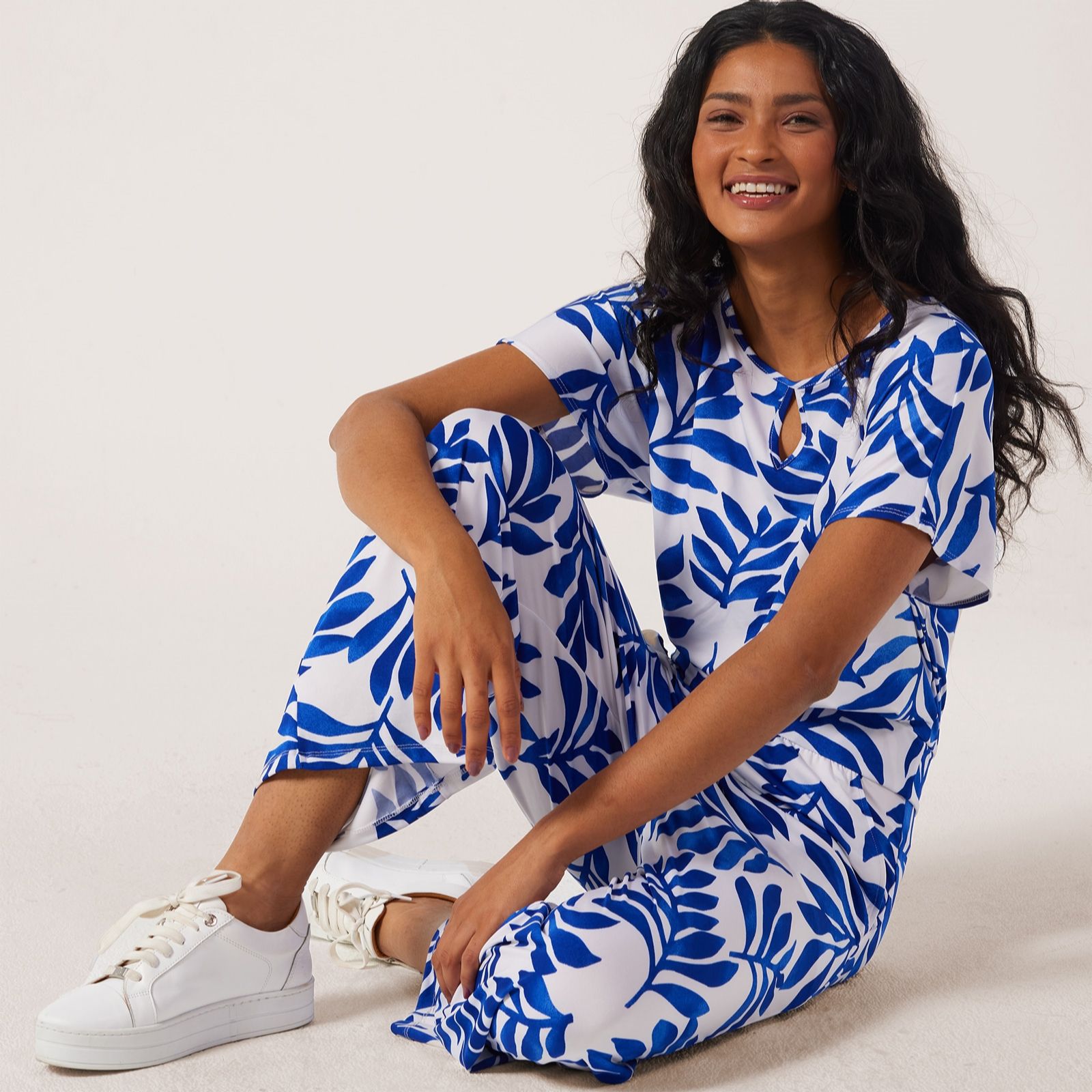 Kim & Co Printed Brazil Jersey Ankle Length Standard Jumpsuit