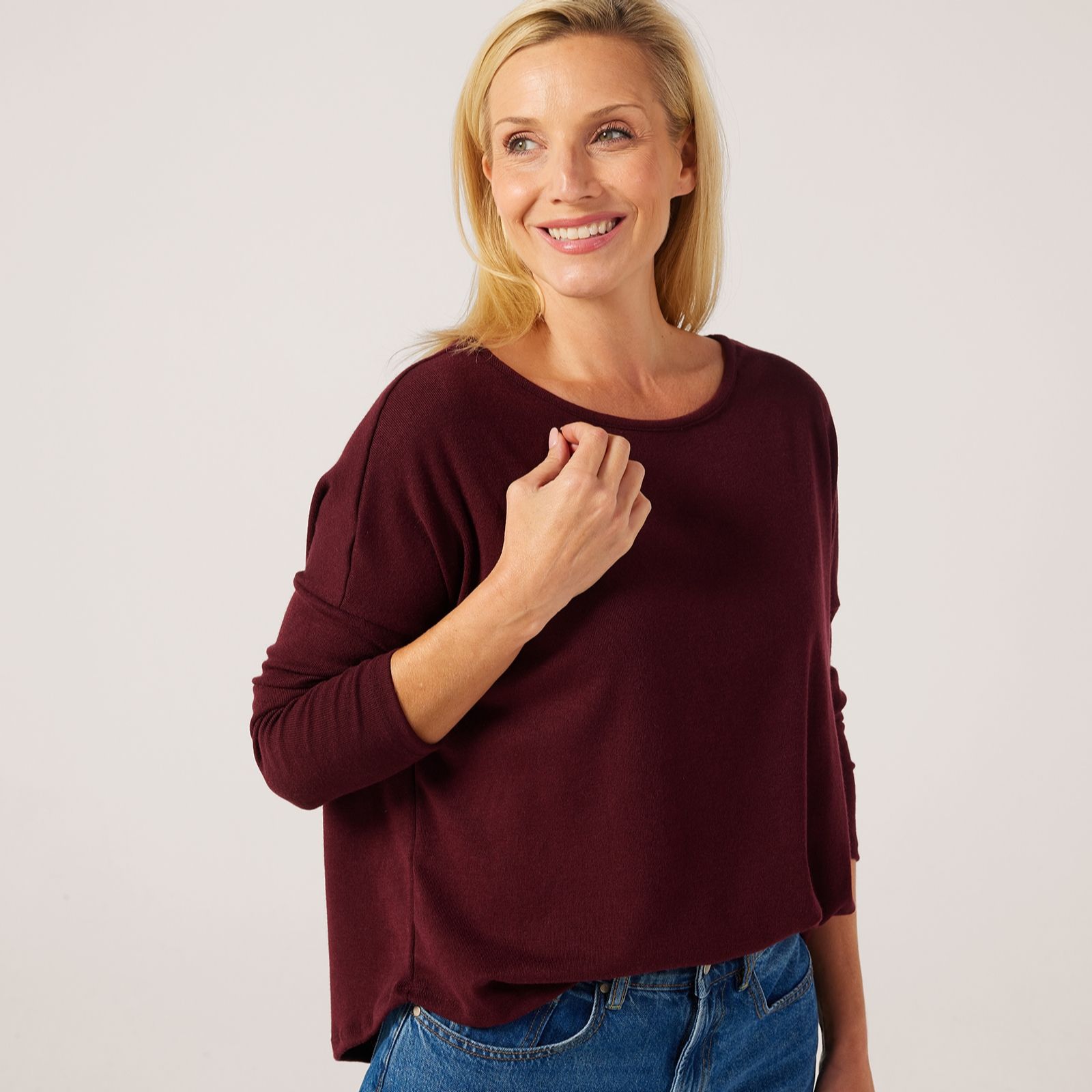 Kim & Co Divine Knit Long Sleeve Relaxed Top