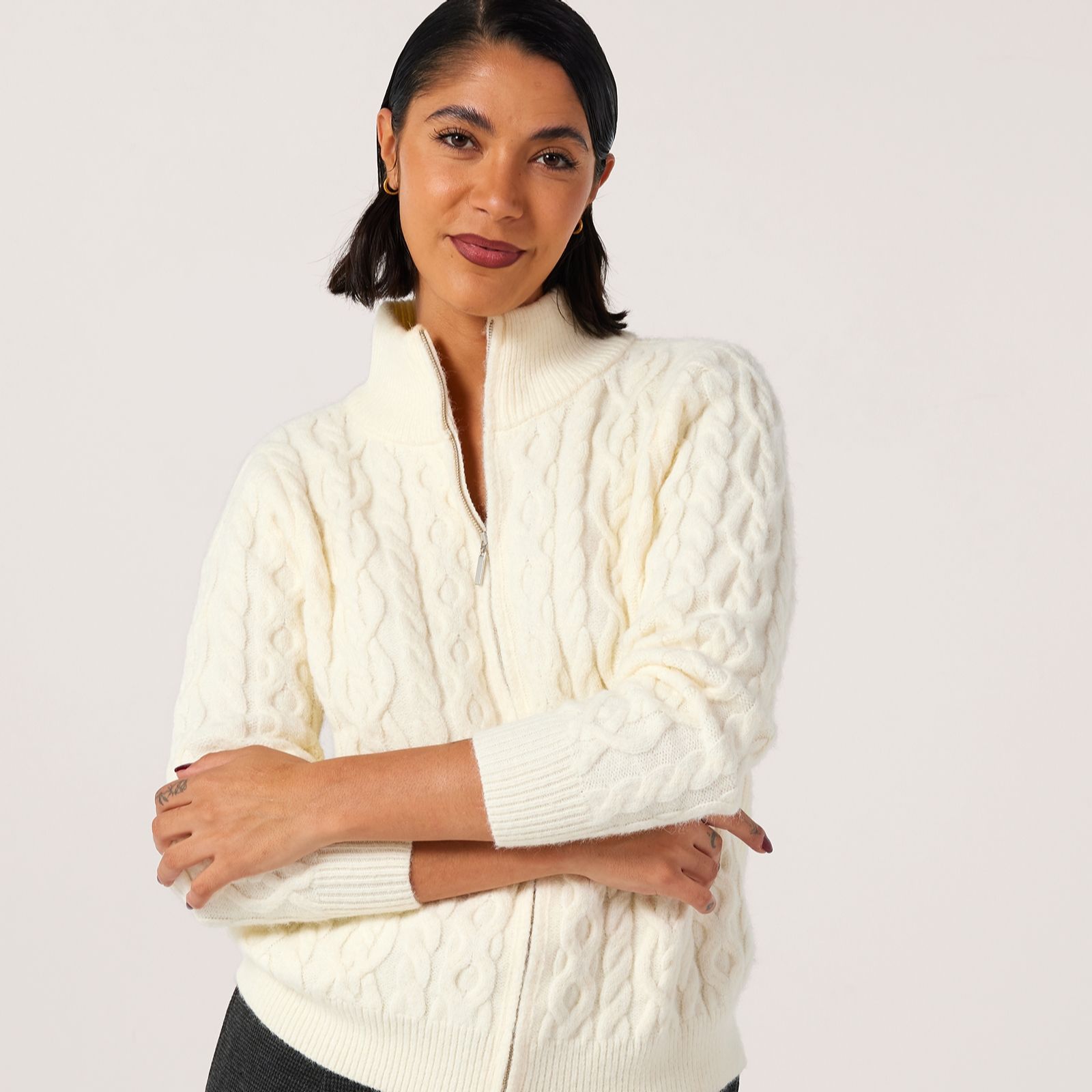 Ben De Lisi Cable Zip Through Cardigan