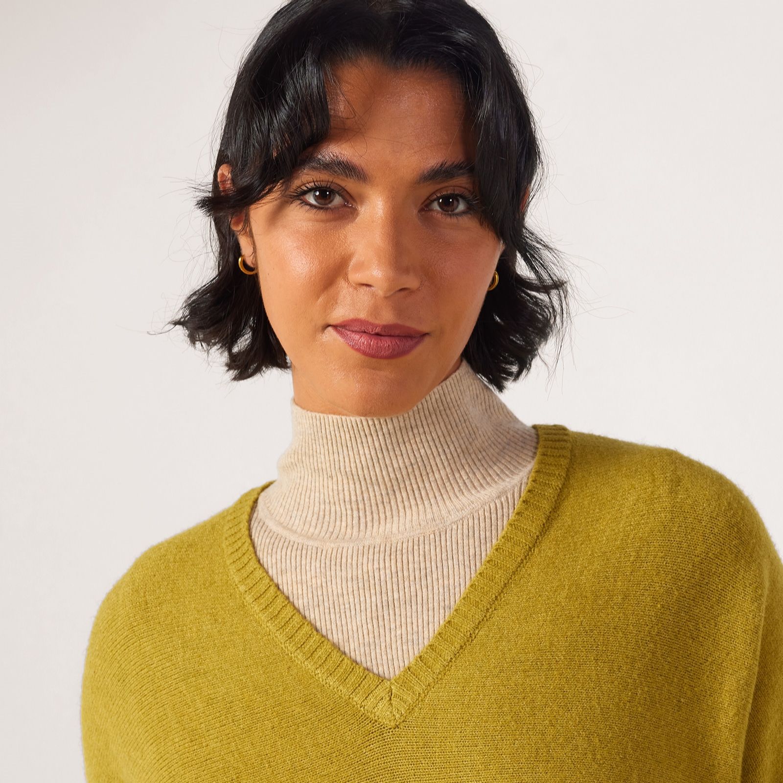 MarlaWynne Layers Roll-Neck Dickey Sweater Knit