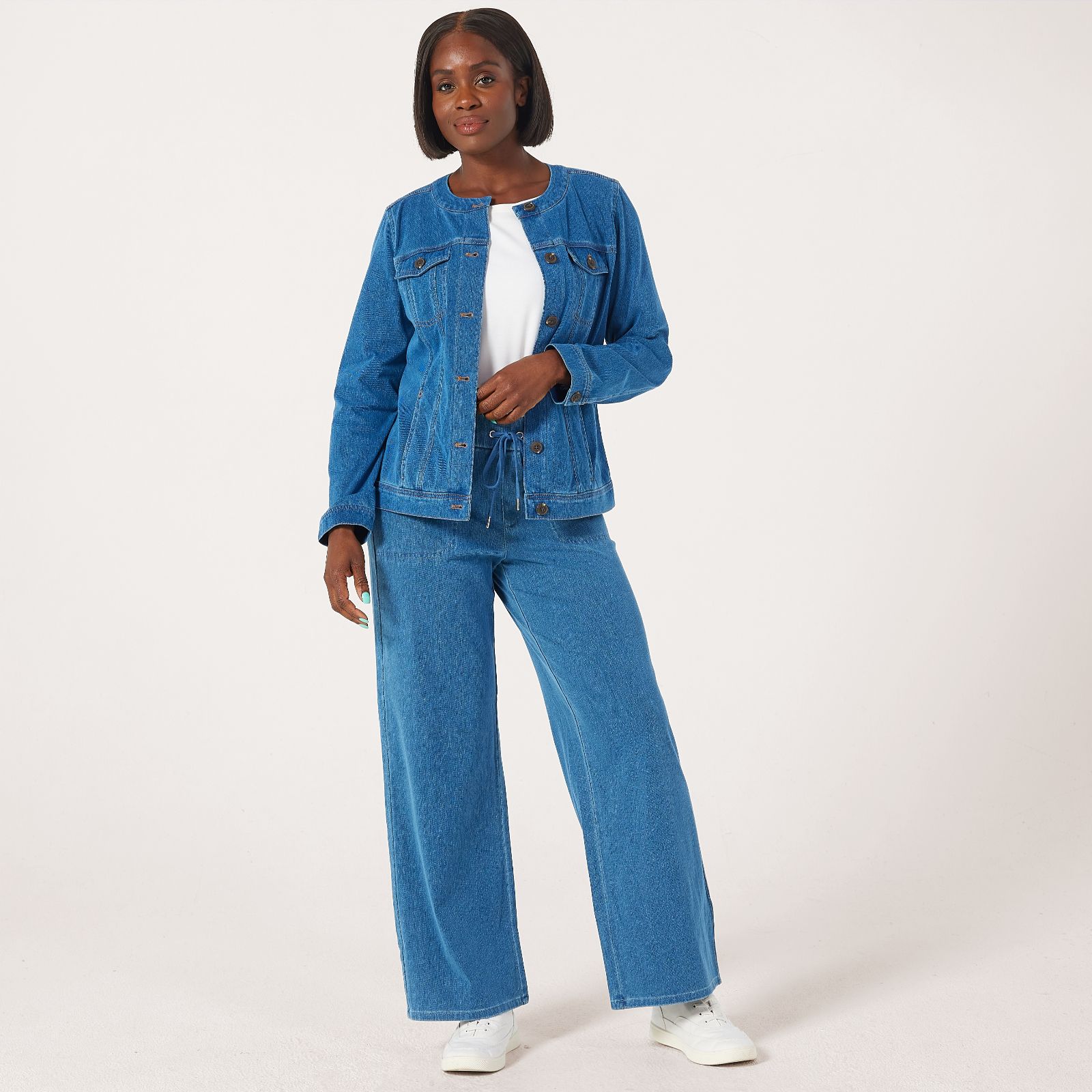 Denim & Co. Comfy Knit Wide-Leg Draw Cord Trousers Standard