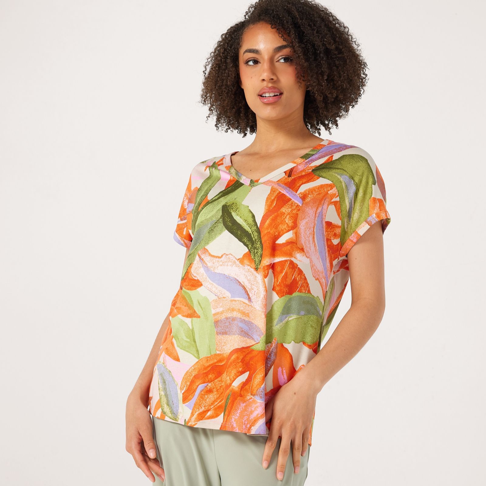 Kim & Co Viscose Jersey Short Dolman Sleeve Top