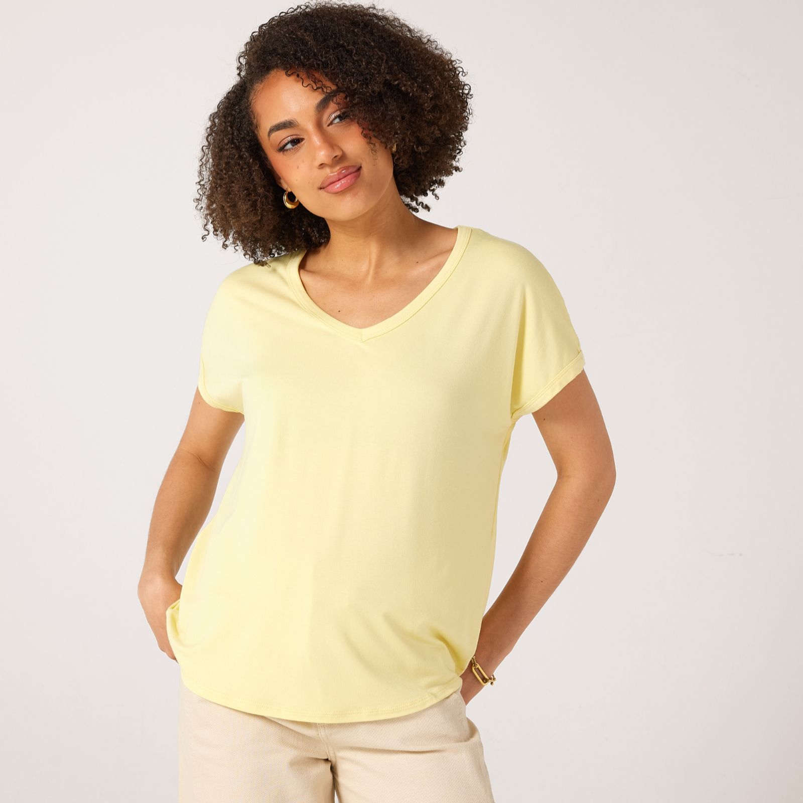 Kim & Co Viscose Jersey Short Dolman Sleeve Top