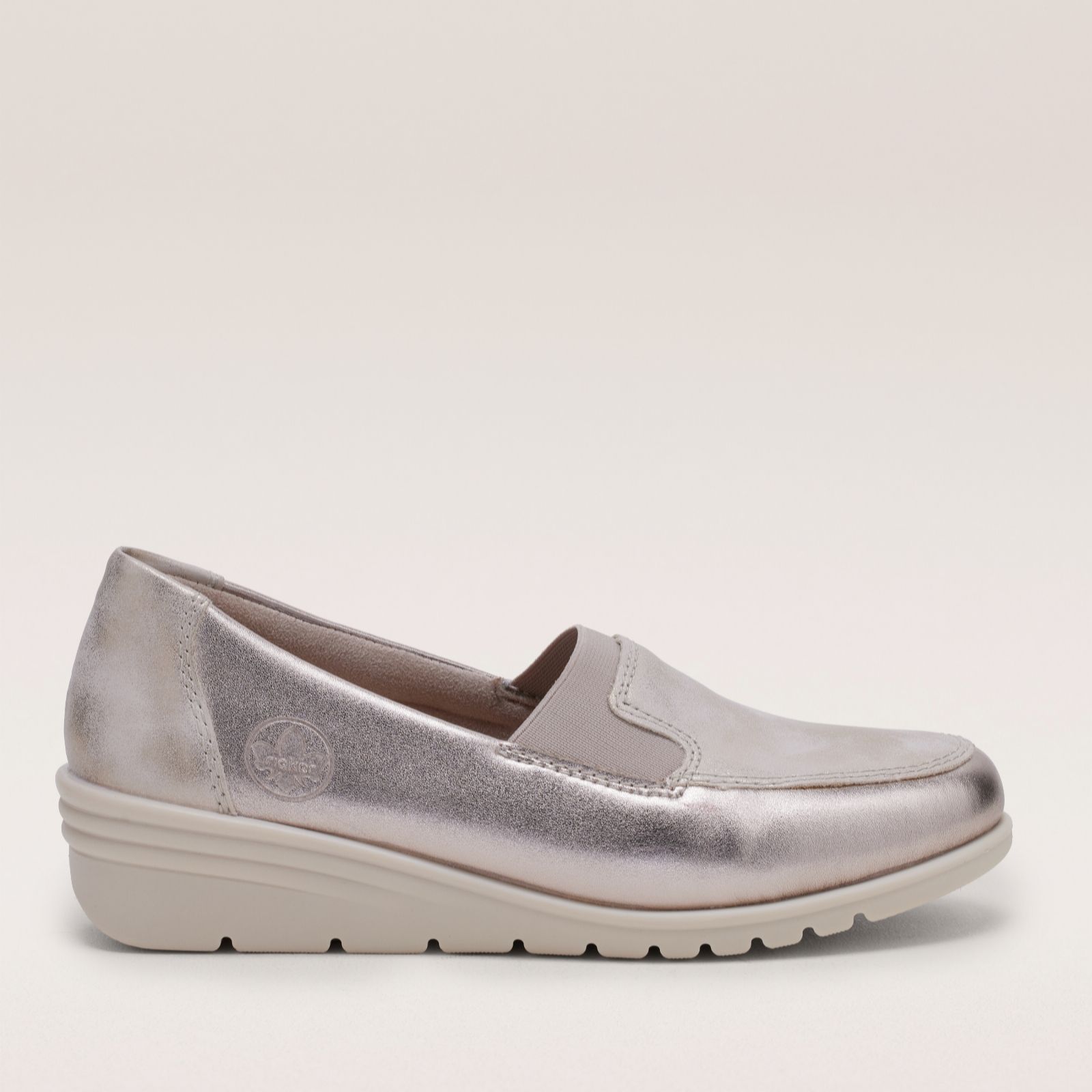 Outlet Rieker Leather Wedge Loafer