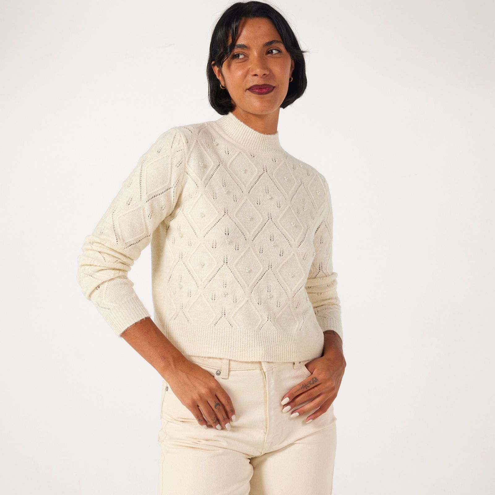 JDY Noomi Pearl Pointelle Jumper