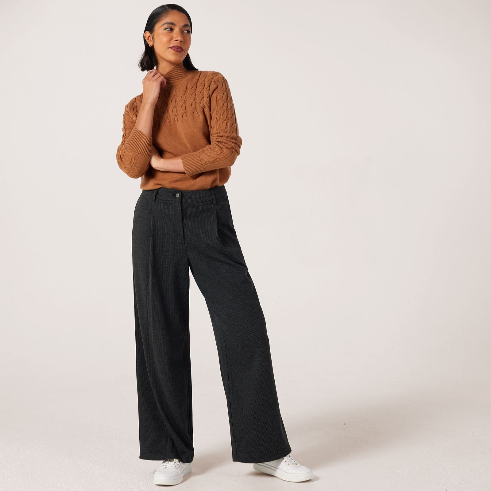 Ben de Lisi Puppytooth Wide Leg Trousers Petite