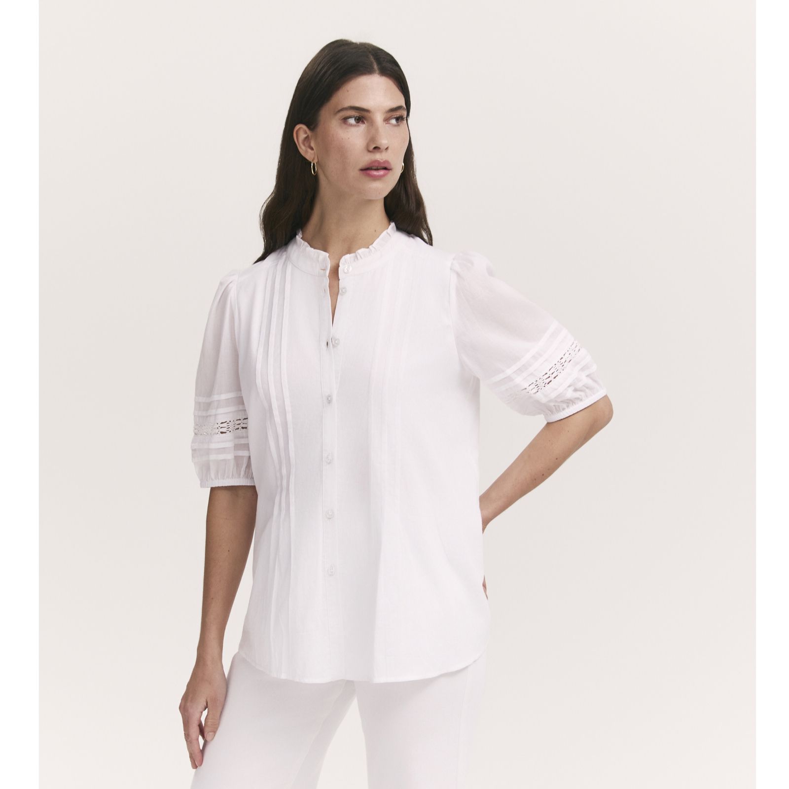 Finery London Adalia 100% Cotton Voile Detailed Blouse