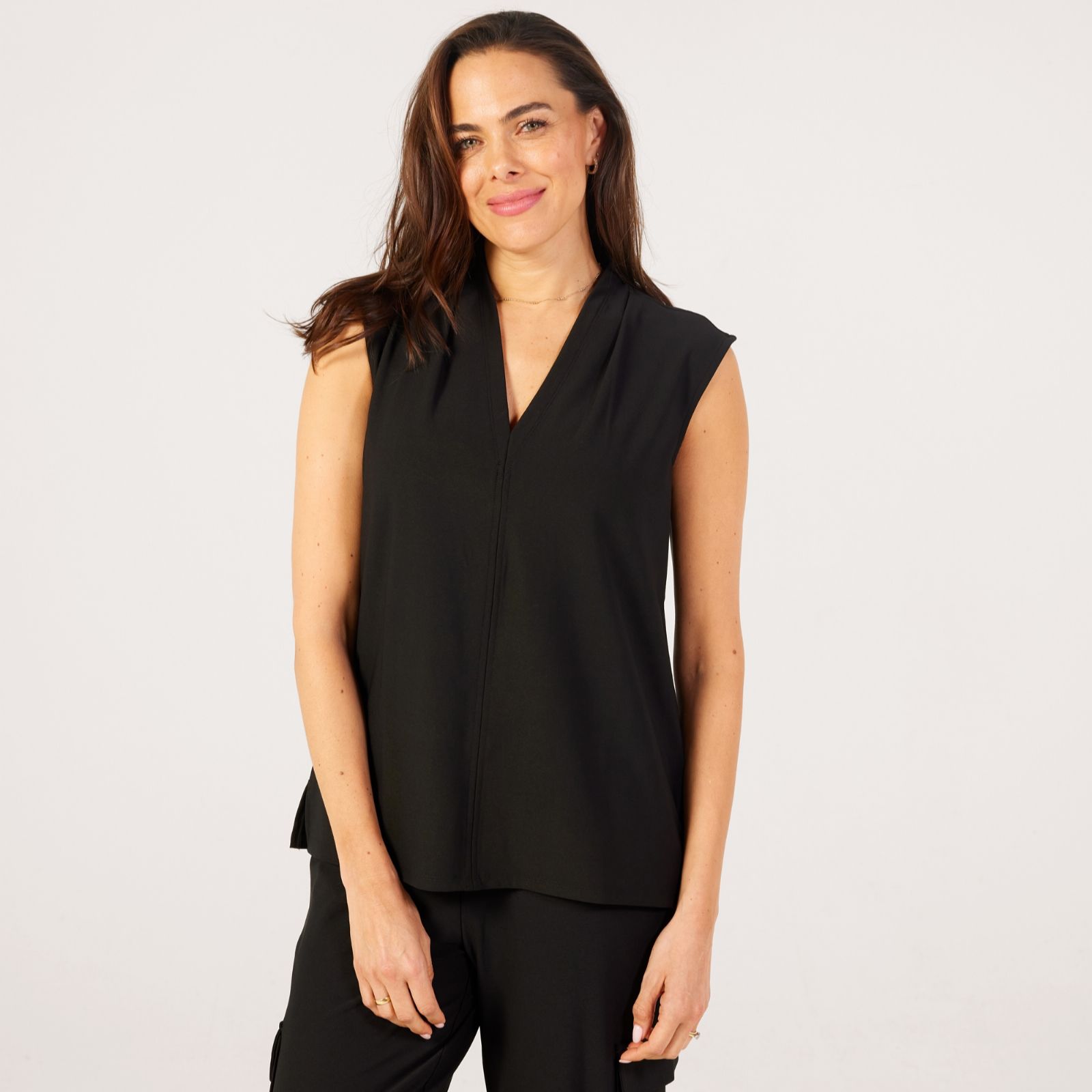 MarlaWynne Collection Luxe Crepe V-Neck Top