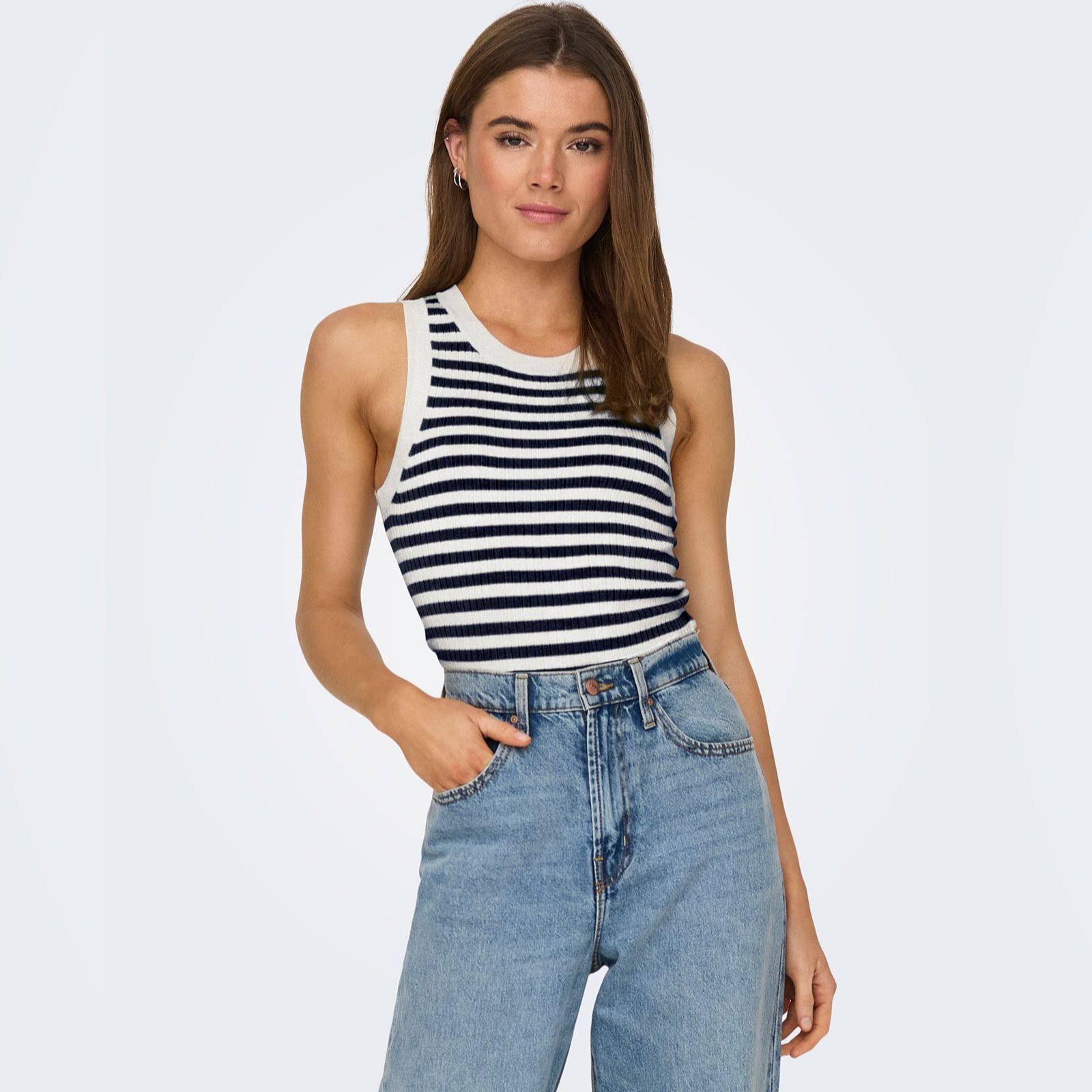 JDY Aya Racer Neck Knitted Top