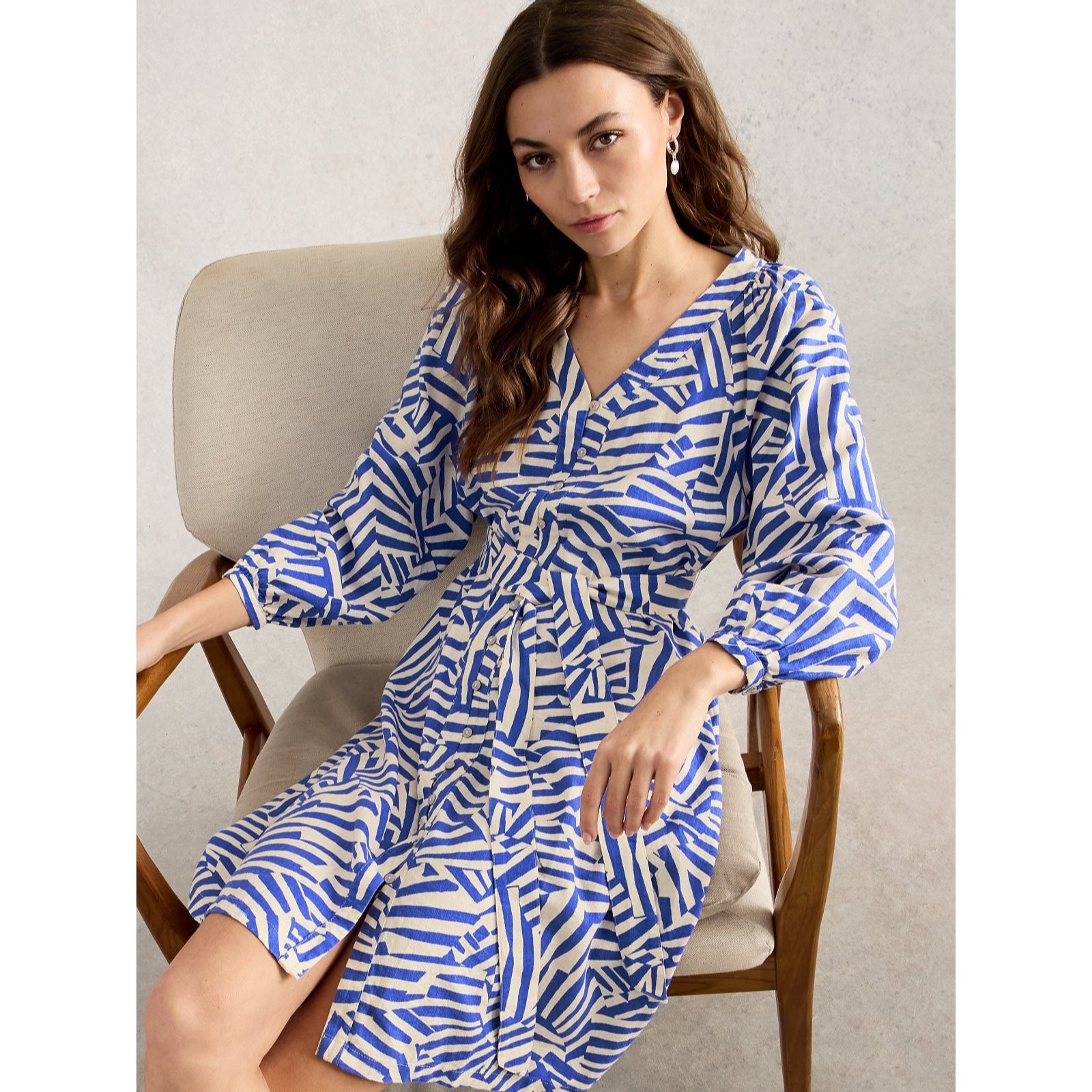 White Stuff Petra Linen Blend Dress