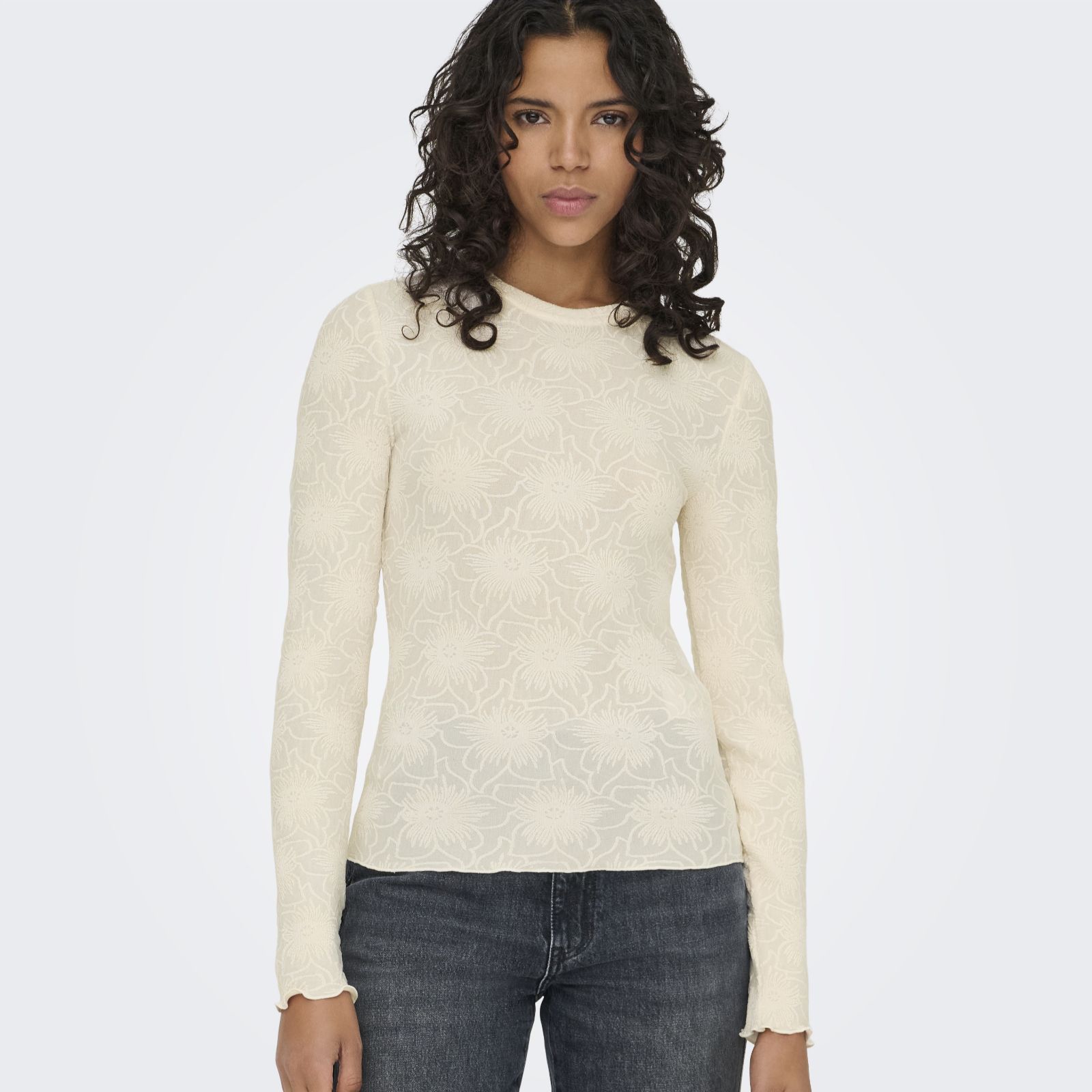 Only Velma Floral Texture Top