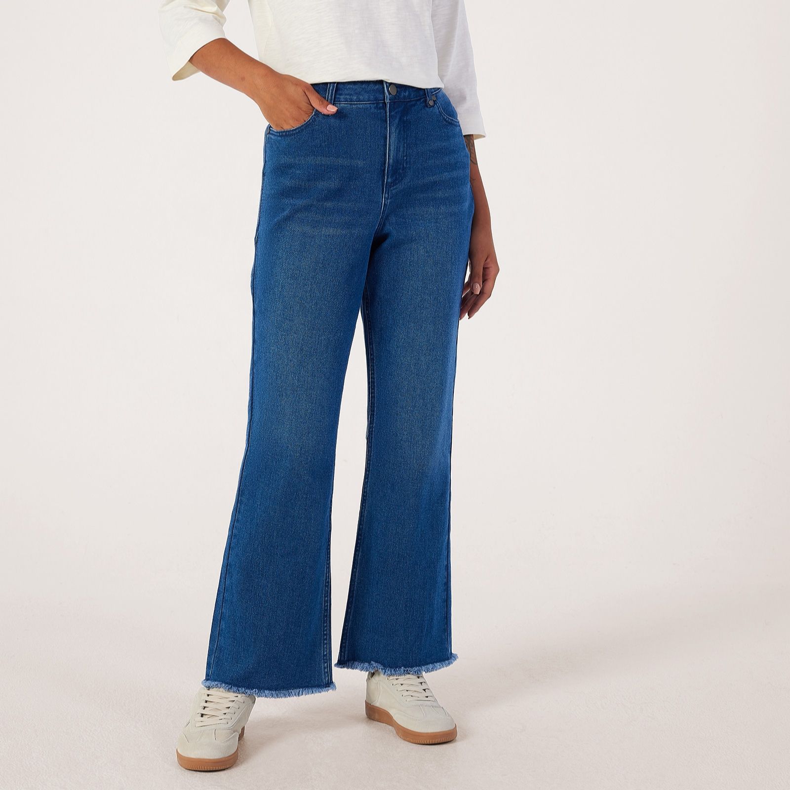 Ben de Lisi Frayed Kick Flare Jeans Petite
