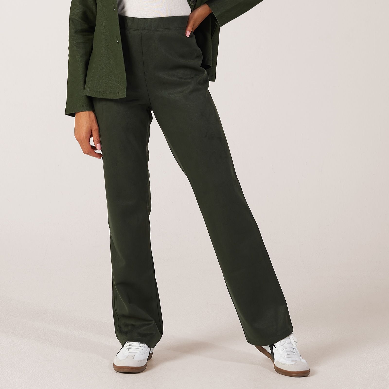 Kim & Co Stretch Faux Suede Nova Straight Leg Standard Trousers
