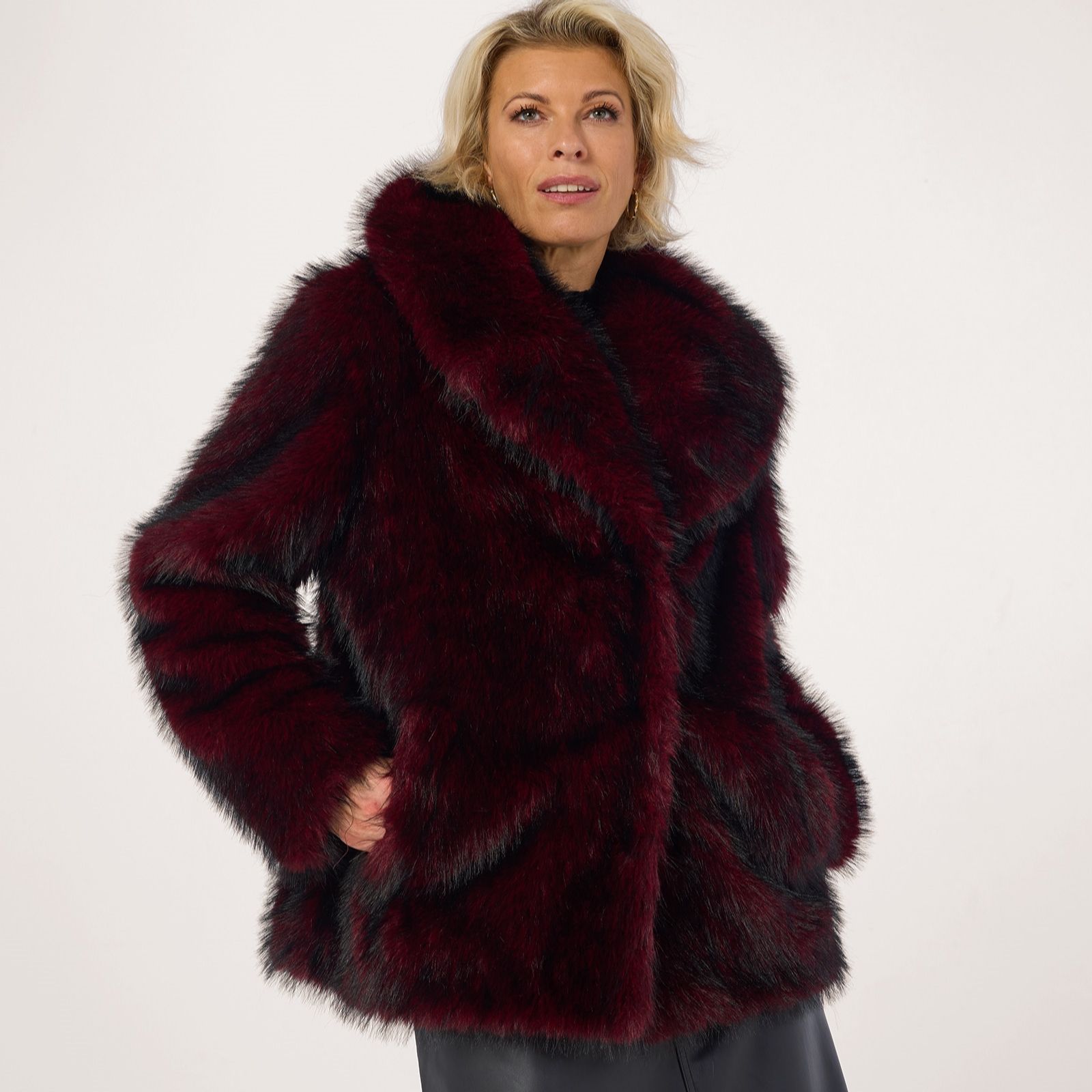 Ruth Langsford Two Tone Faux Fur Lapel Coat