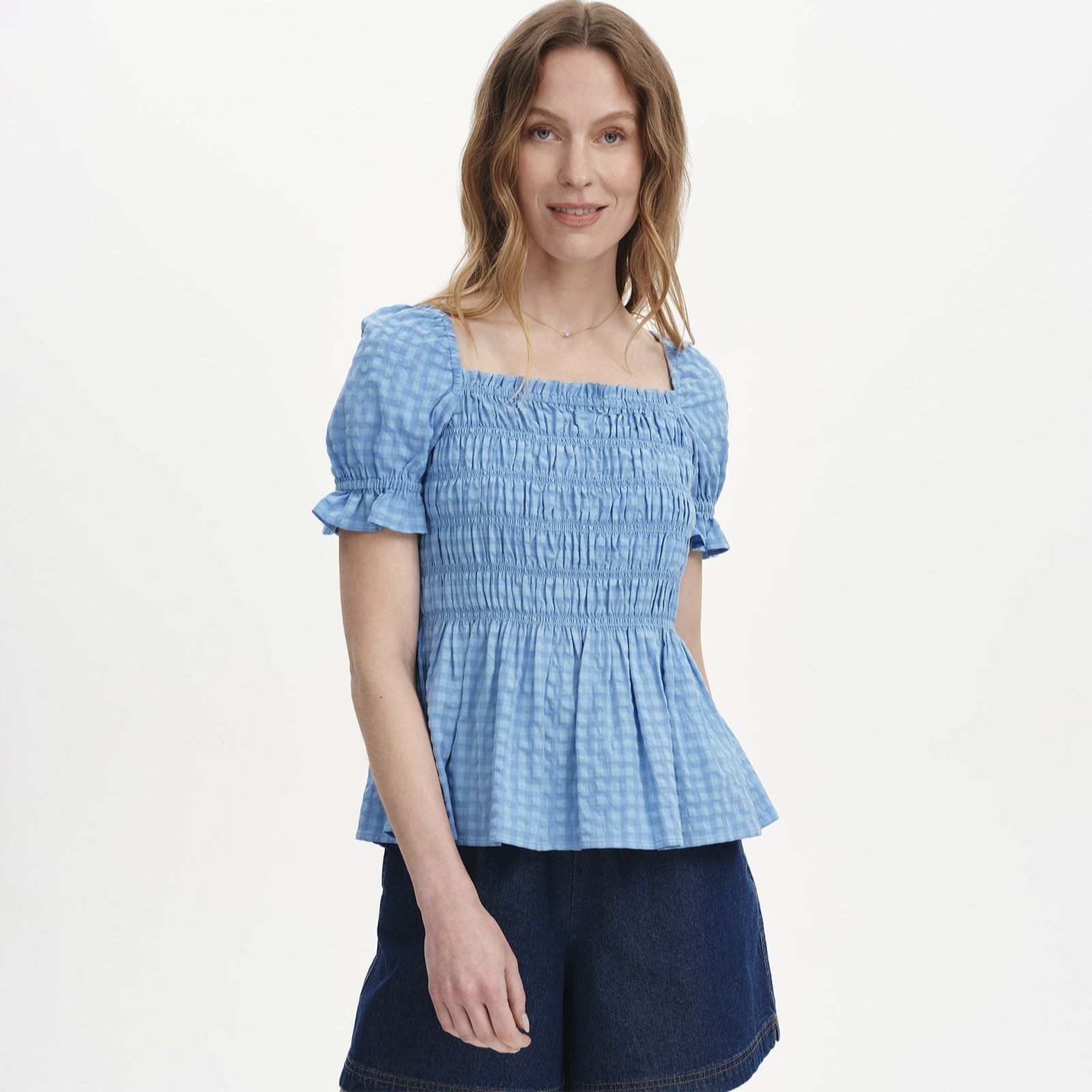 Finery London Cynthia Cotton Seersucker Top