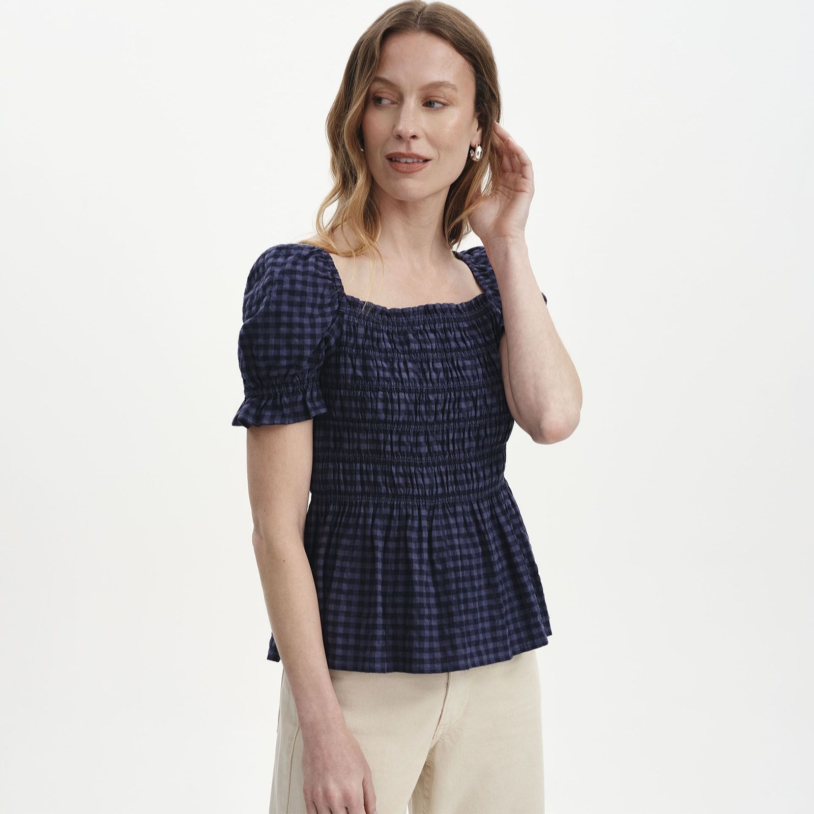 Finery London Cynthia Cotton Seersucker Top