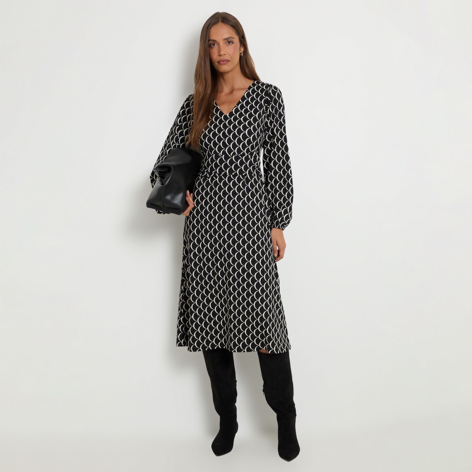 Wallis Jersey Printed Wrap Midi Dress