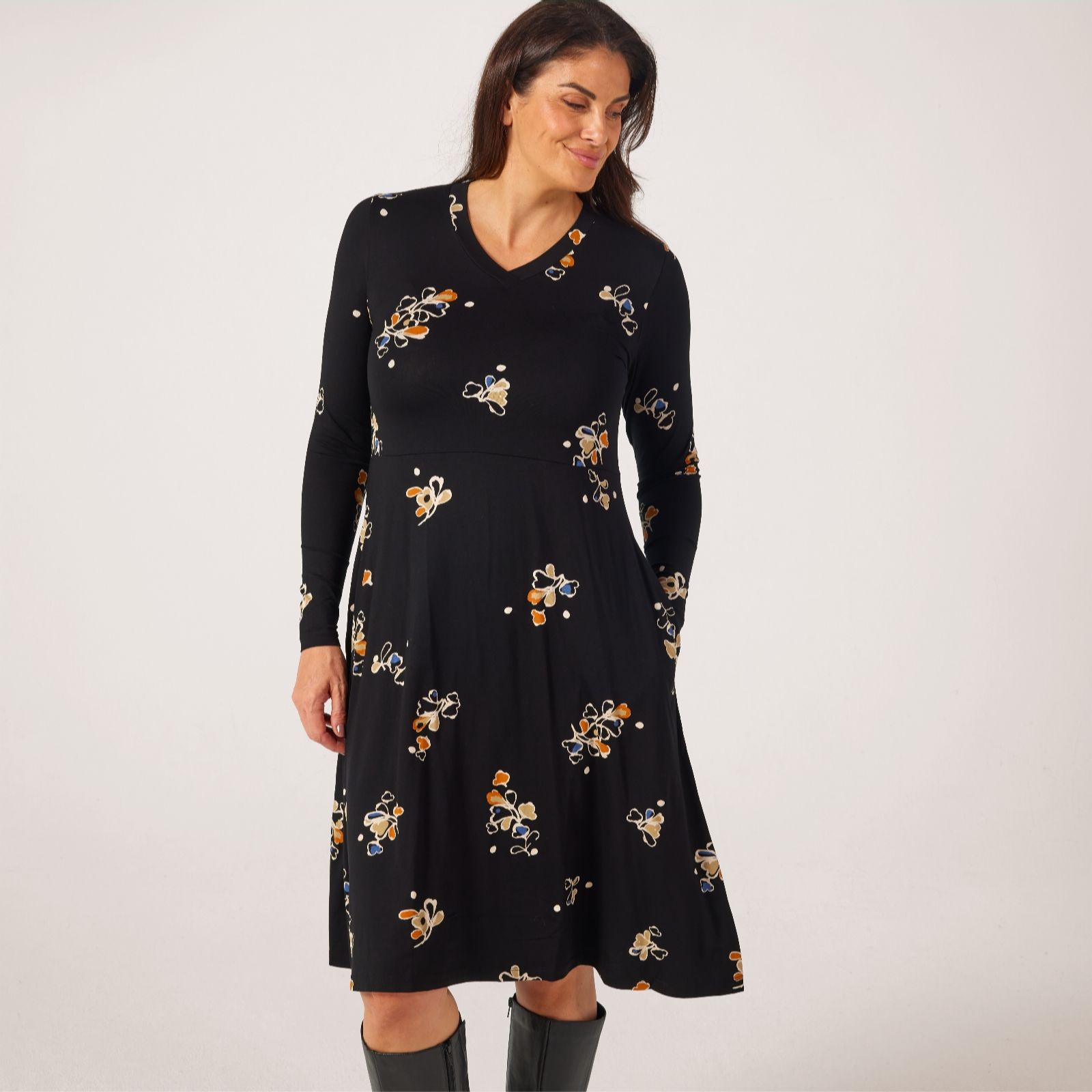 Masai Copenhagen Natsuko Printed Long Sleeve Jersey Dress
