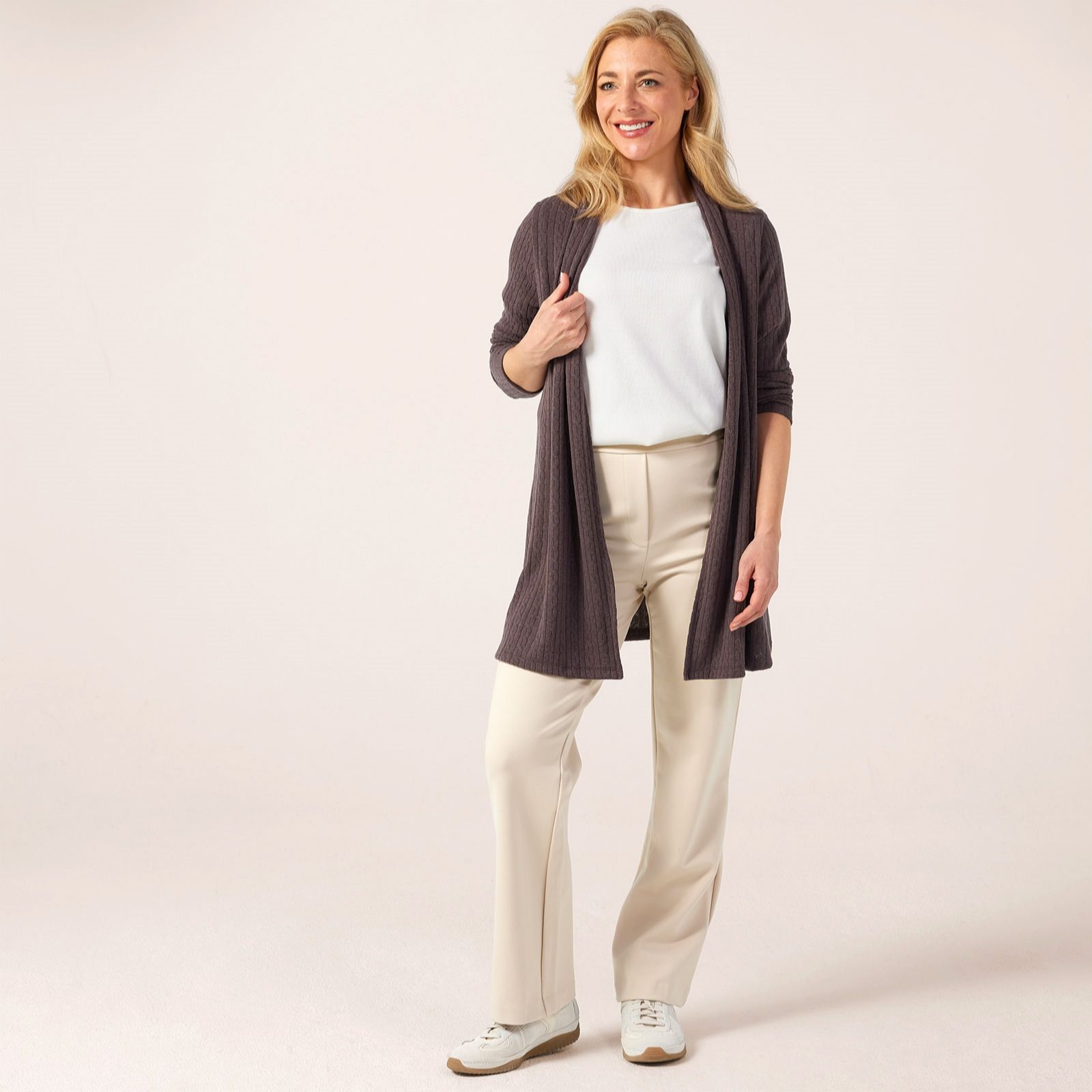 Kim & Co Stretch Ponte Jersey Signature Straight Leg Petite Trousers